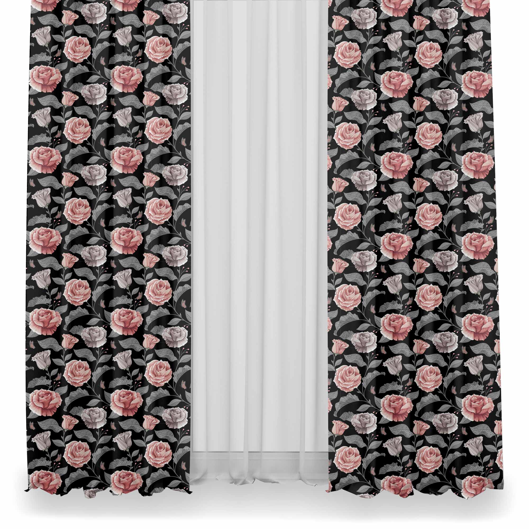Dunkles Vintage-Blumenmuster-Oxford