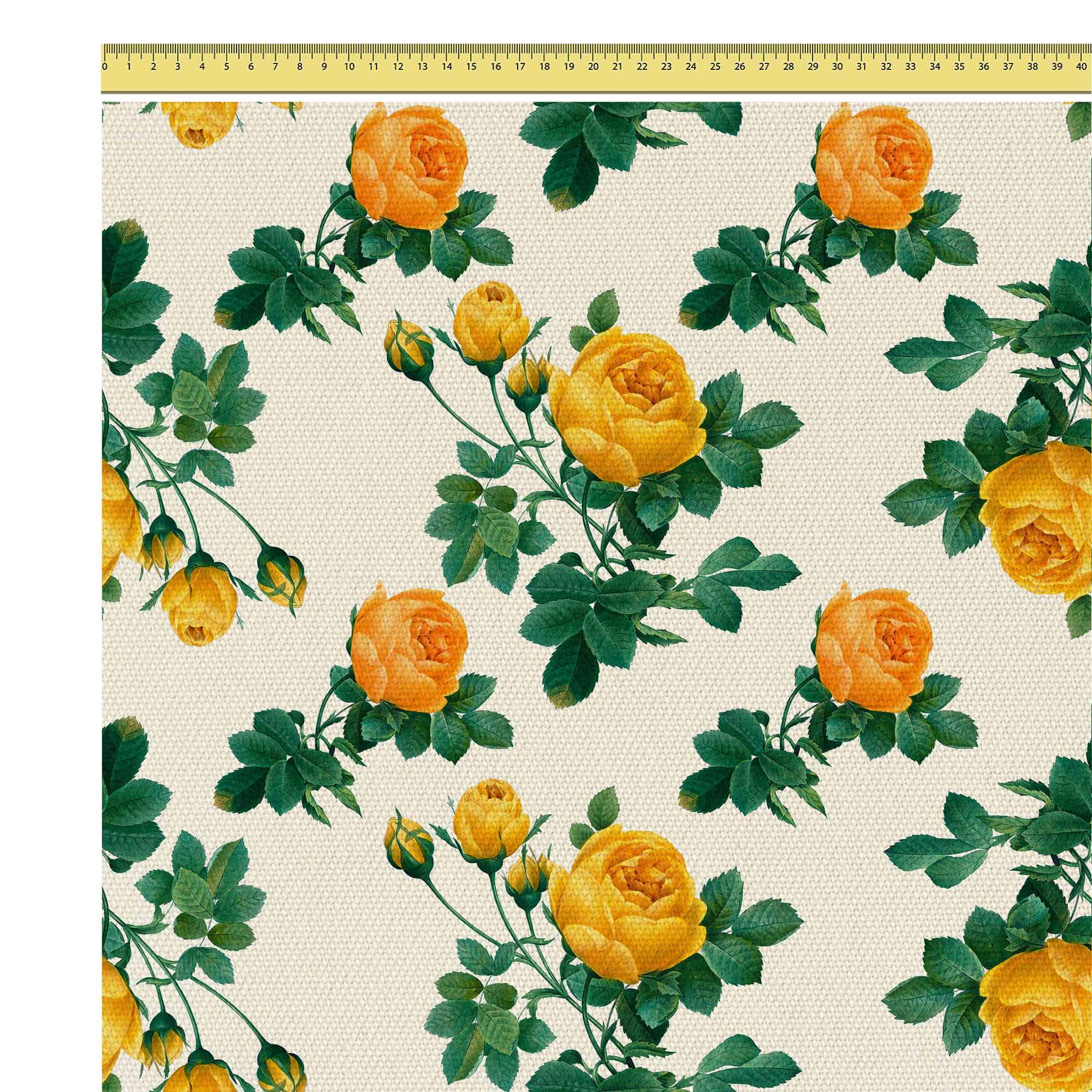 Yellow Roses Tablecloth Fabric