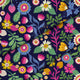 Exotische Blumenmuster-Samt