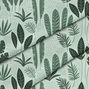 Tropical Green Leaves-Mikrofibra Płaska