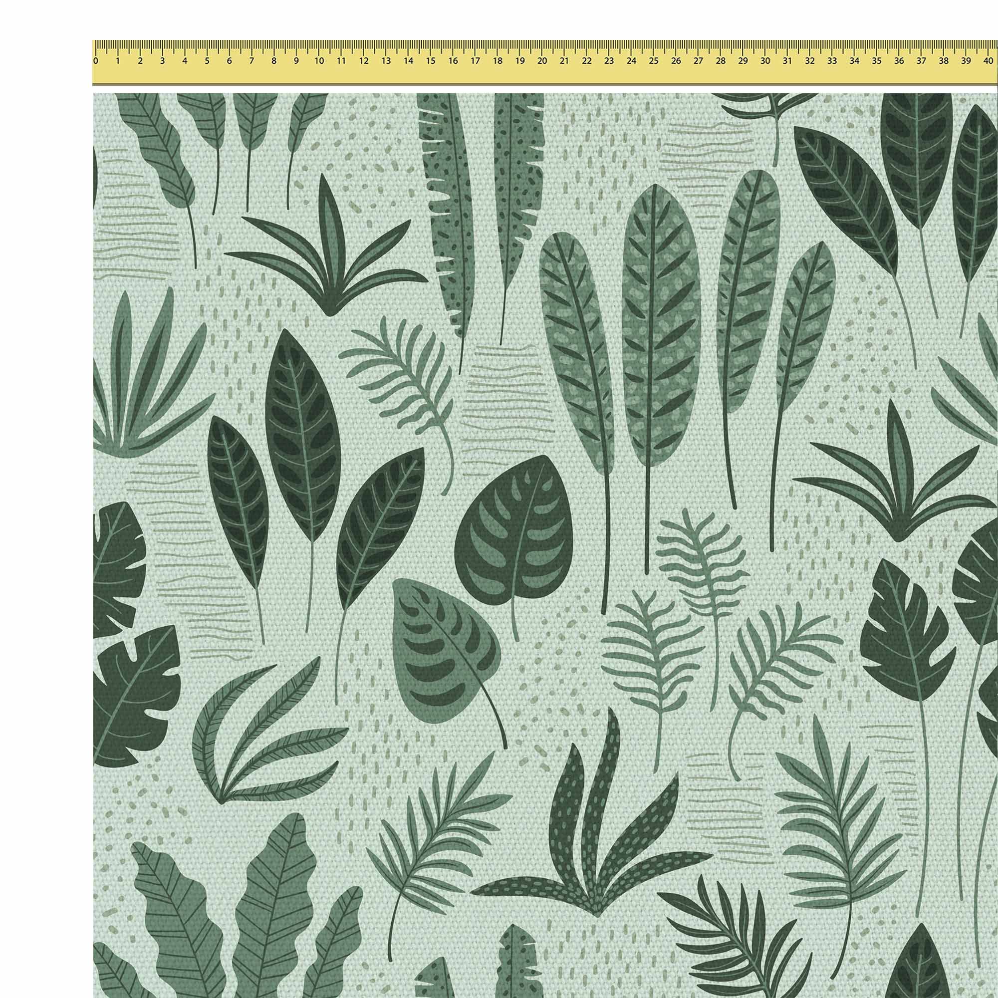 Tropical Green Leaves-Mikrofibra Płaska