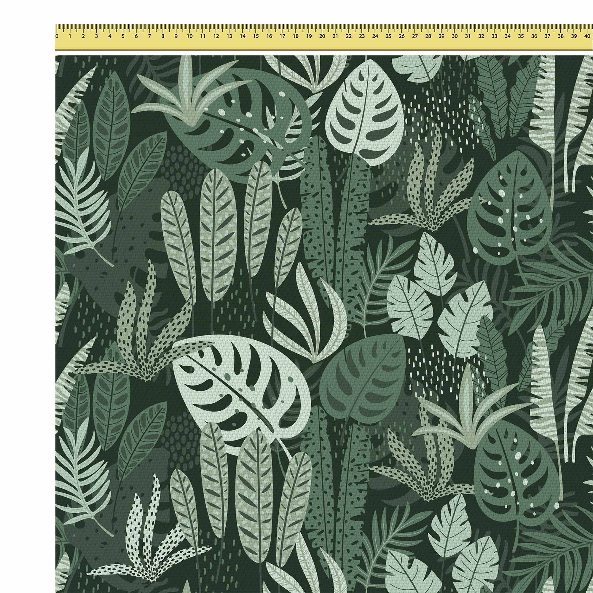 Tropical Green Leaves Palm-Flat Microfiber