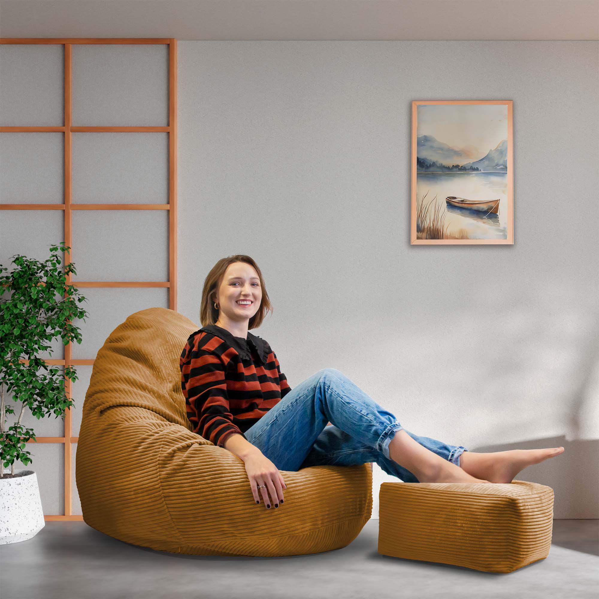 Paradise Hocker mit Fußstütze Zuckerplätzchen