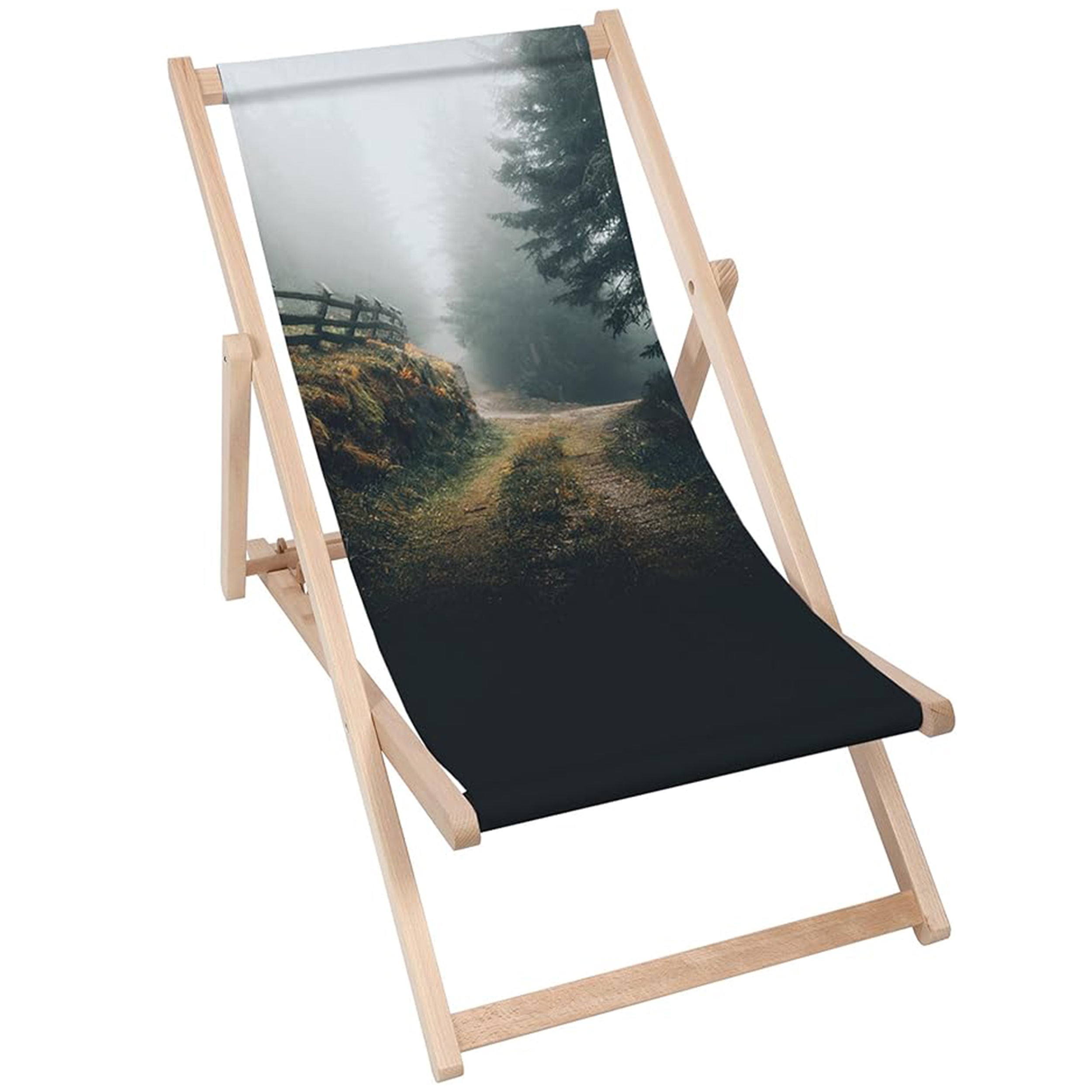 Leżak drewniany Foggy Landscape