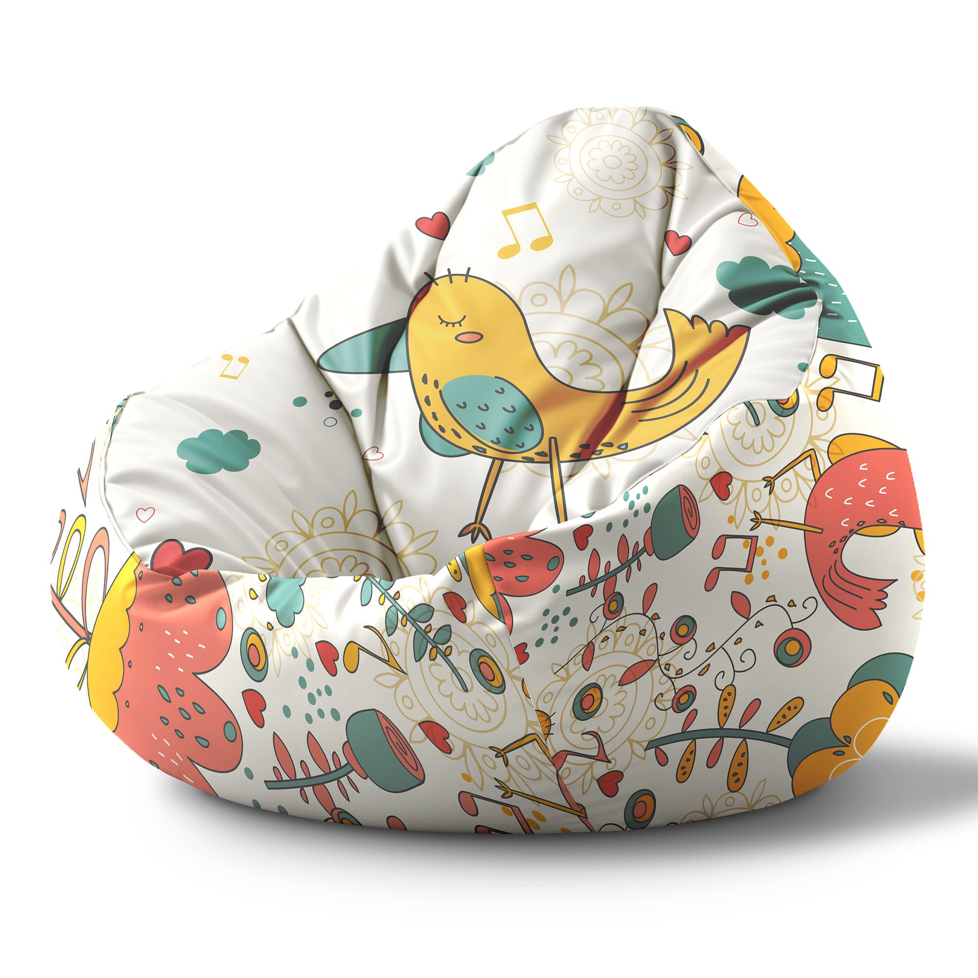Paradise Pouf Happy Yellow Bird