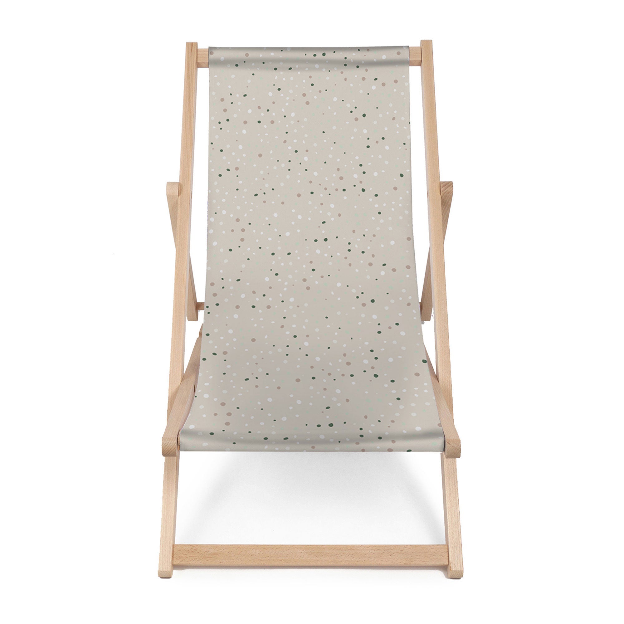 Leżak drewniany Beige Print With Dots-M