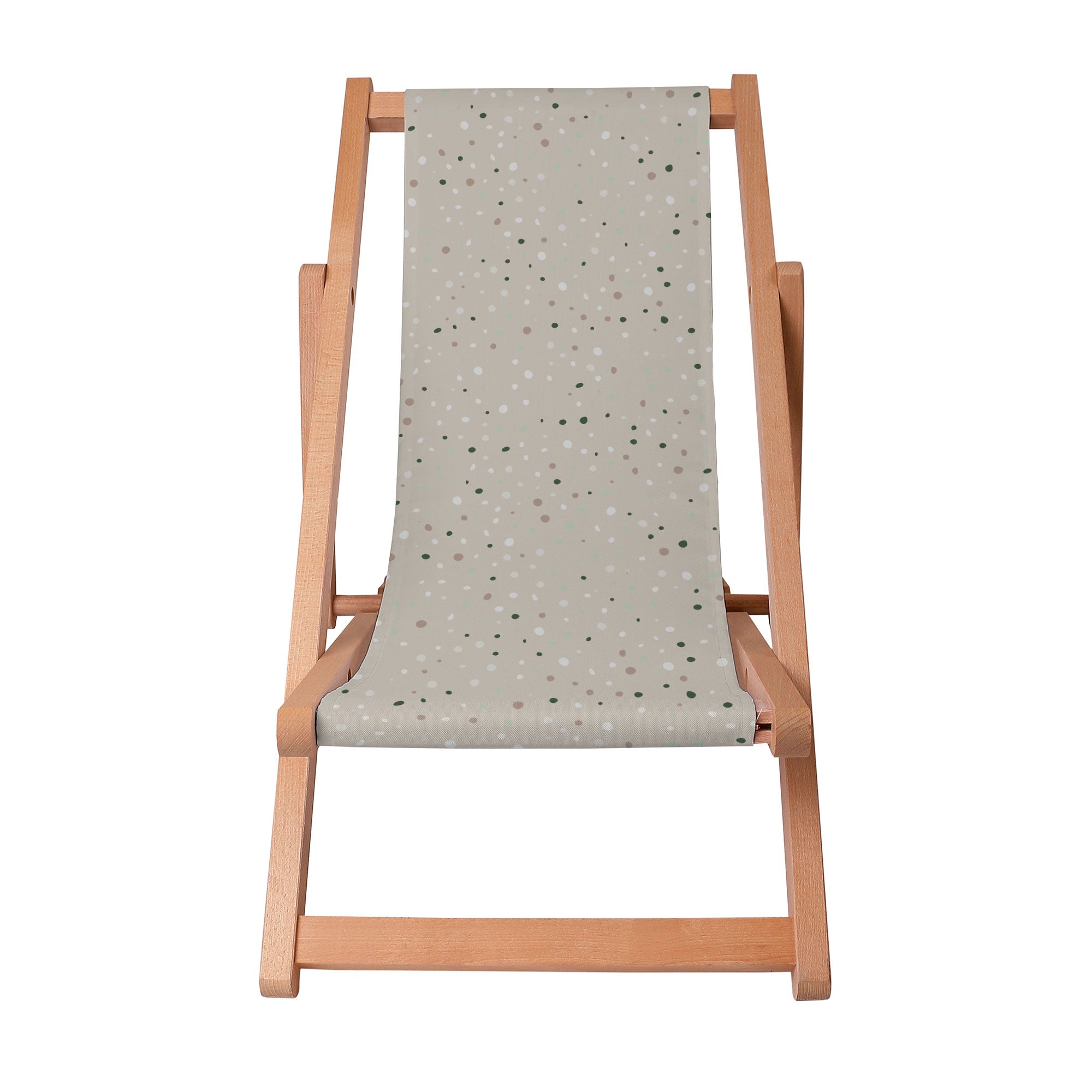 Leżak drewniany Beige Print With Dots