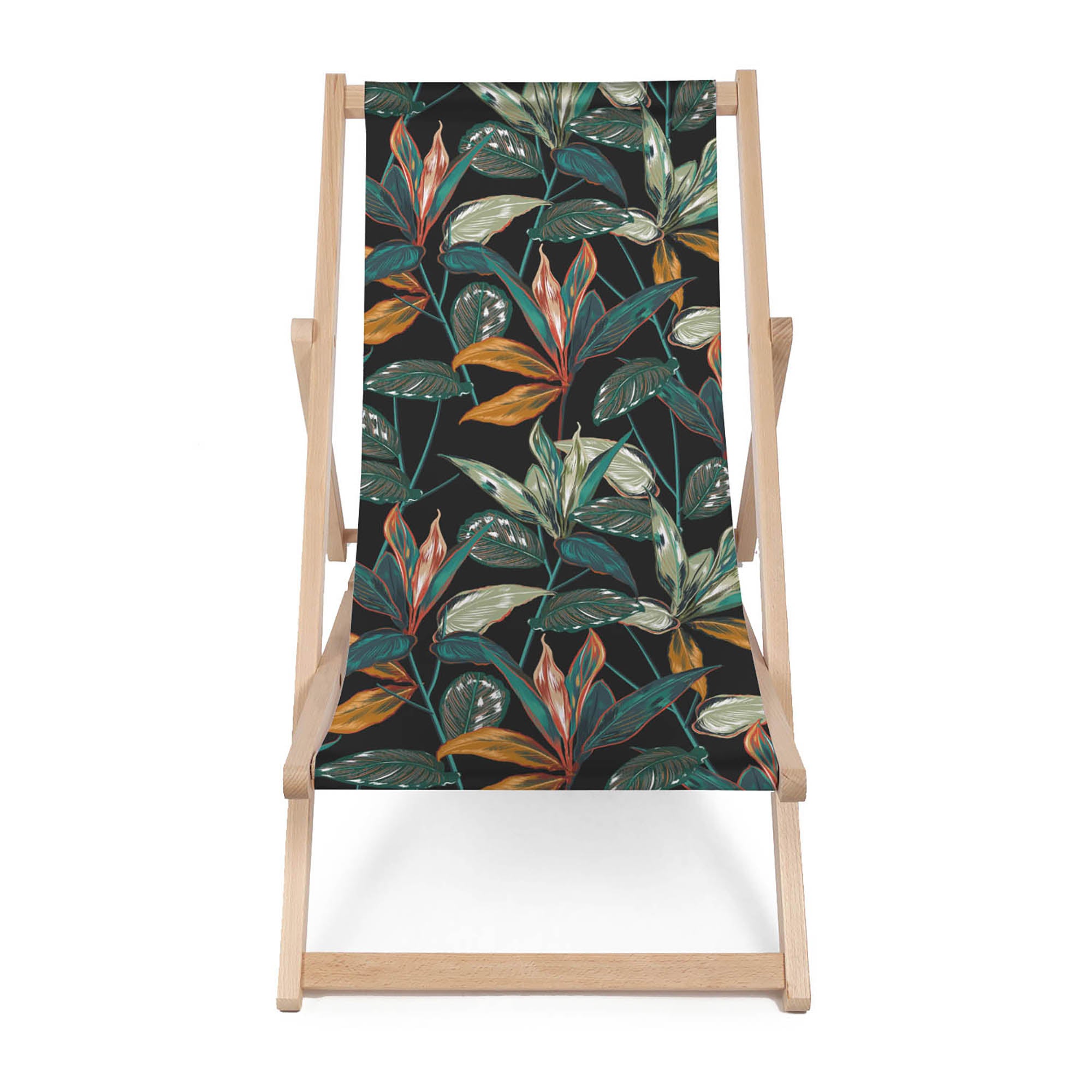 Leżak drewniany Black Tropical Forest-M