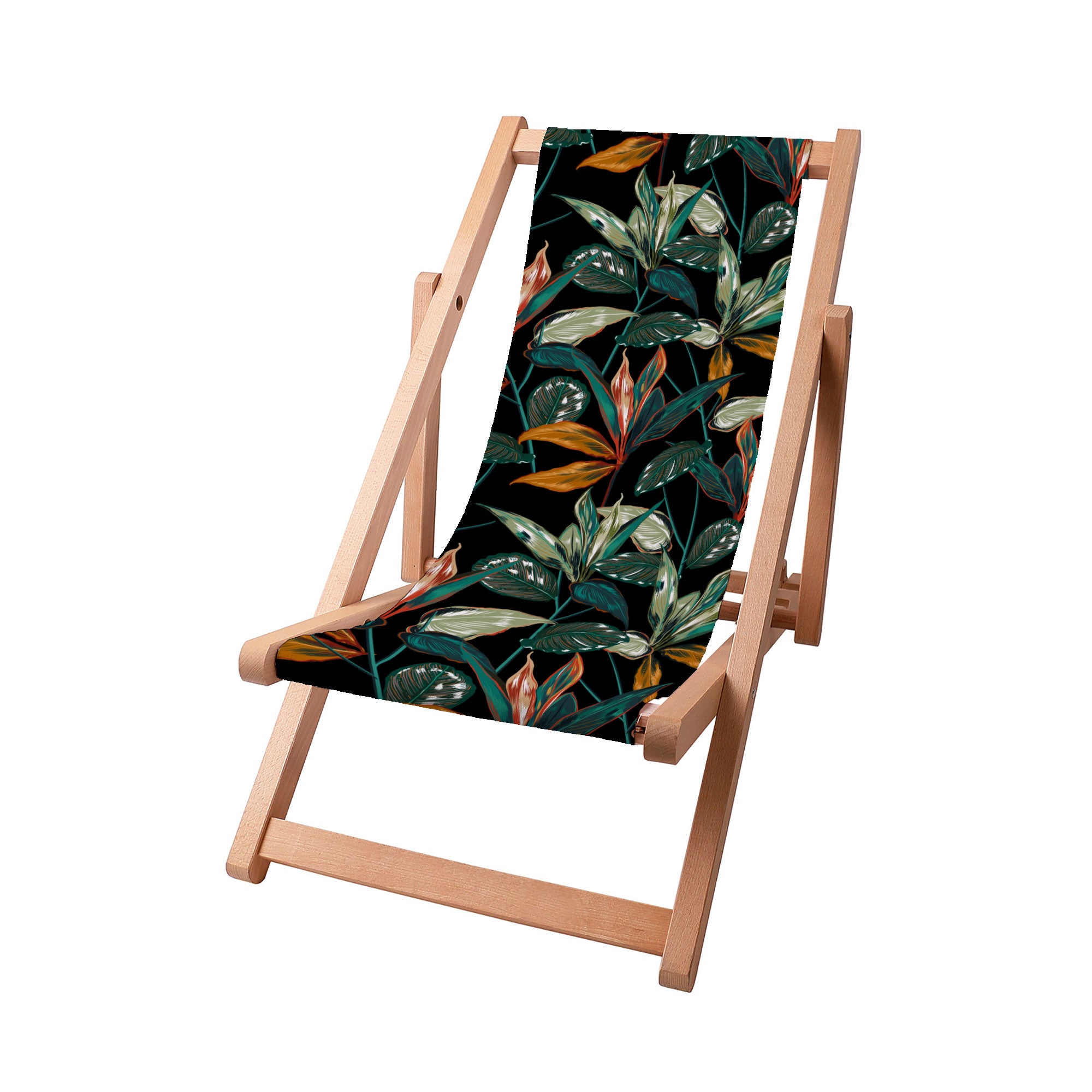 Leżak drewniany Black Tropical Forest-S