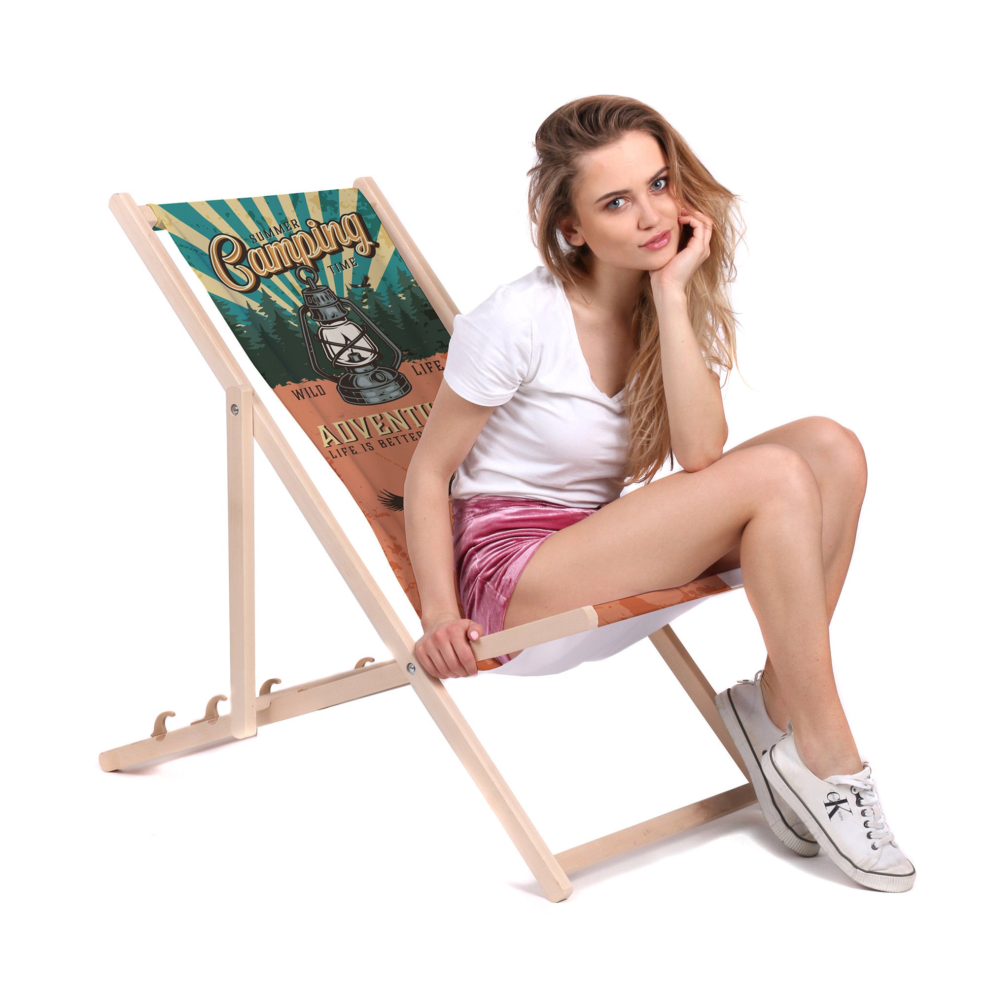 Leżak drewniany Camping