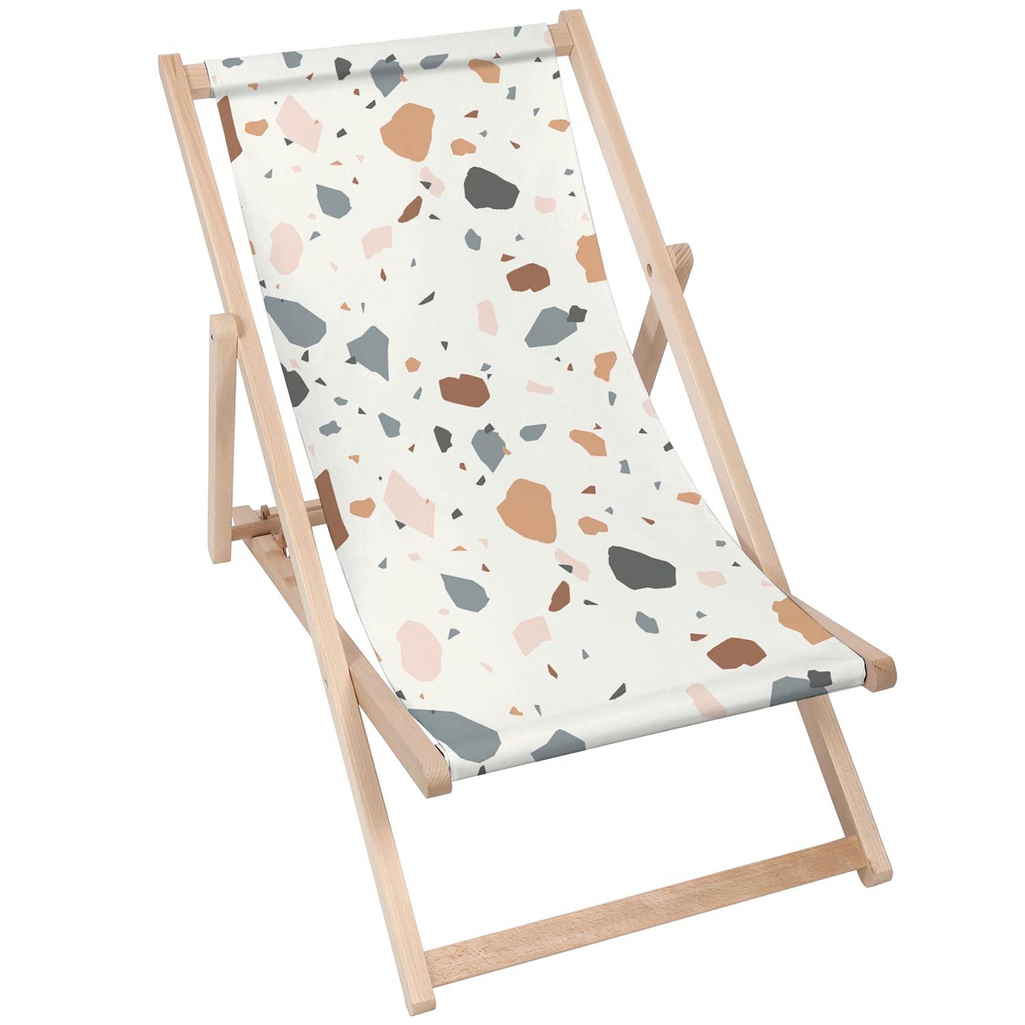 Drevené ležadlo Ecru Terrazzo-M