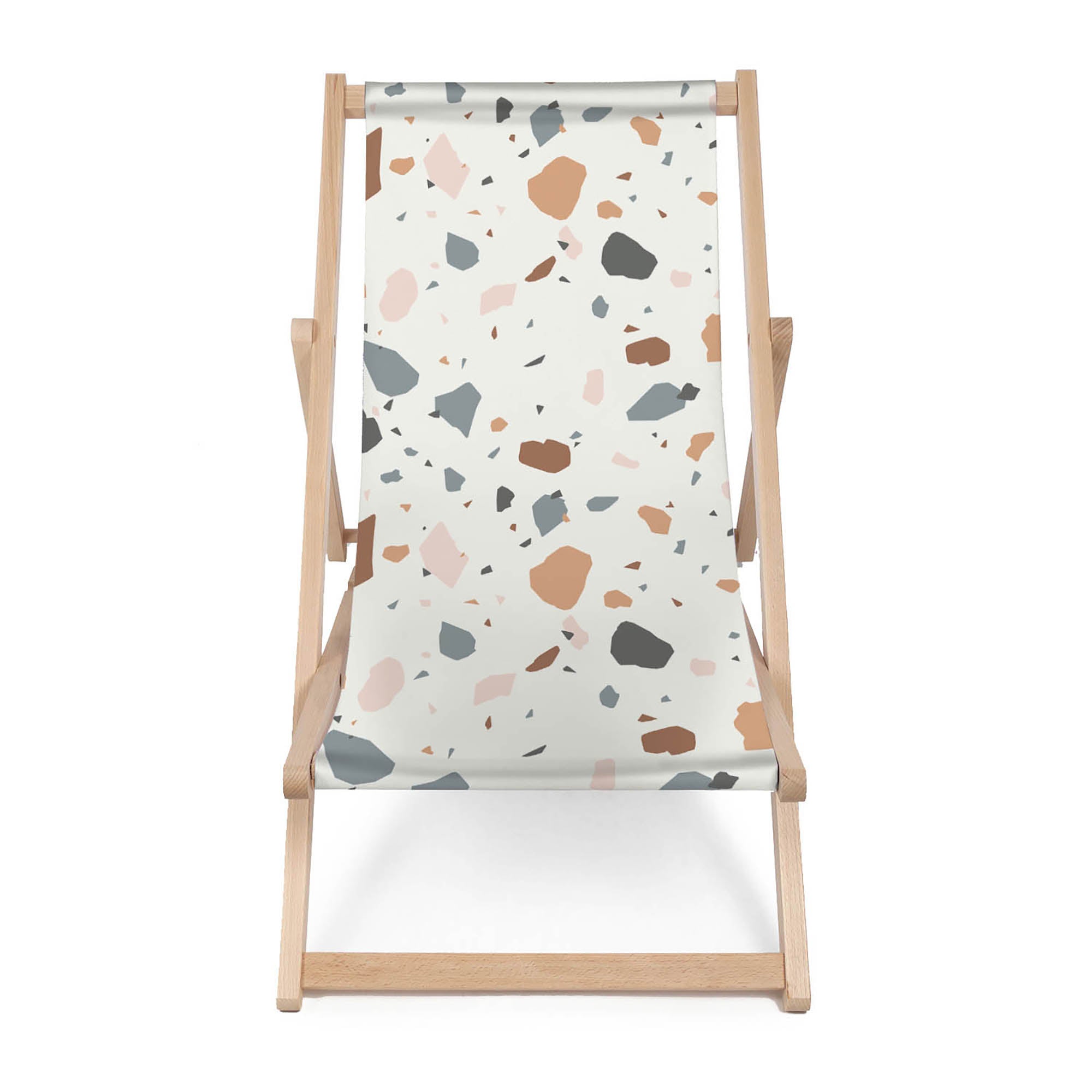 Drevené ležadlo Ecru Terrazzo-M
