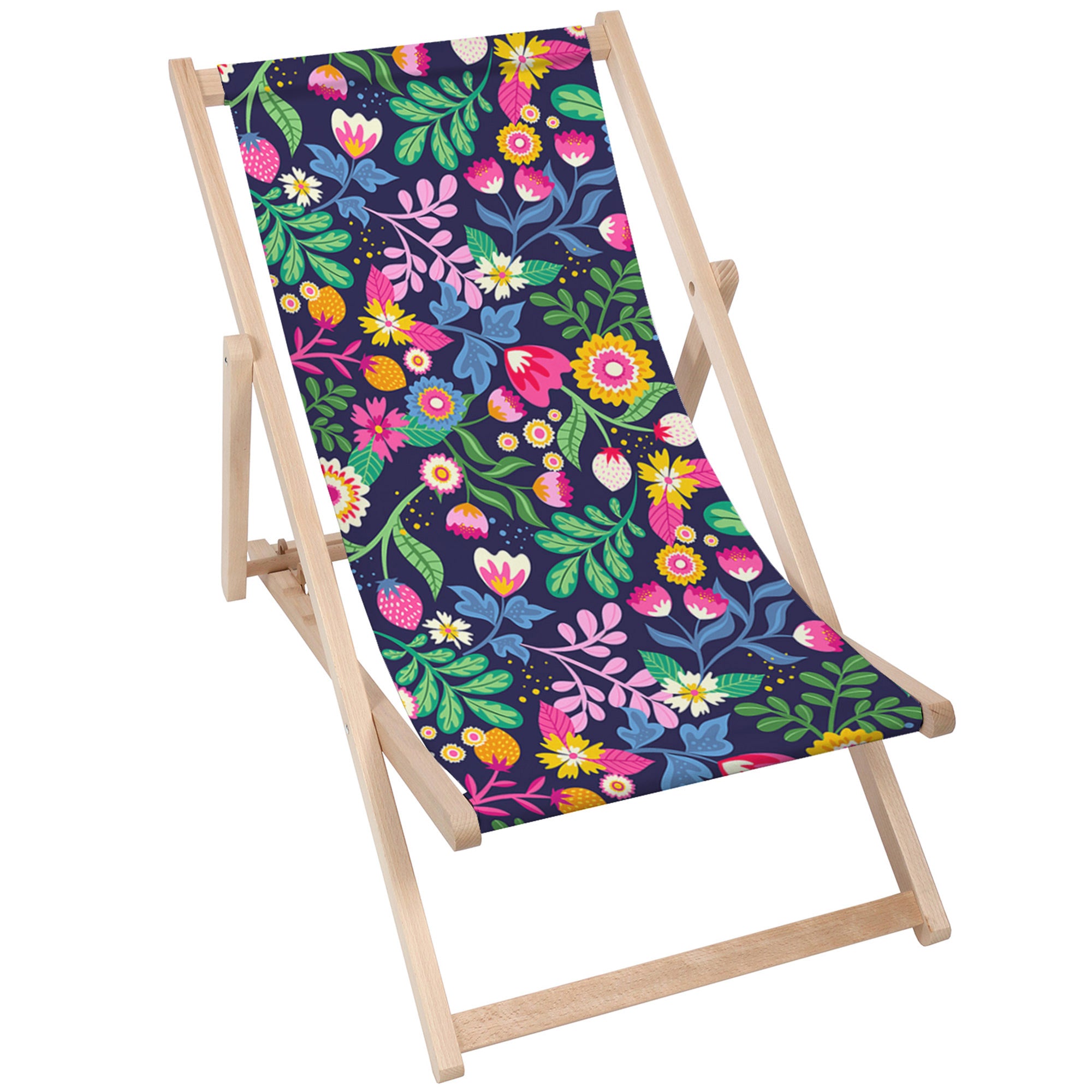 Leżak drewniany Exotic Floral-M