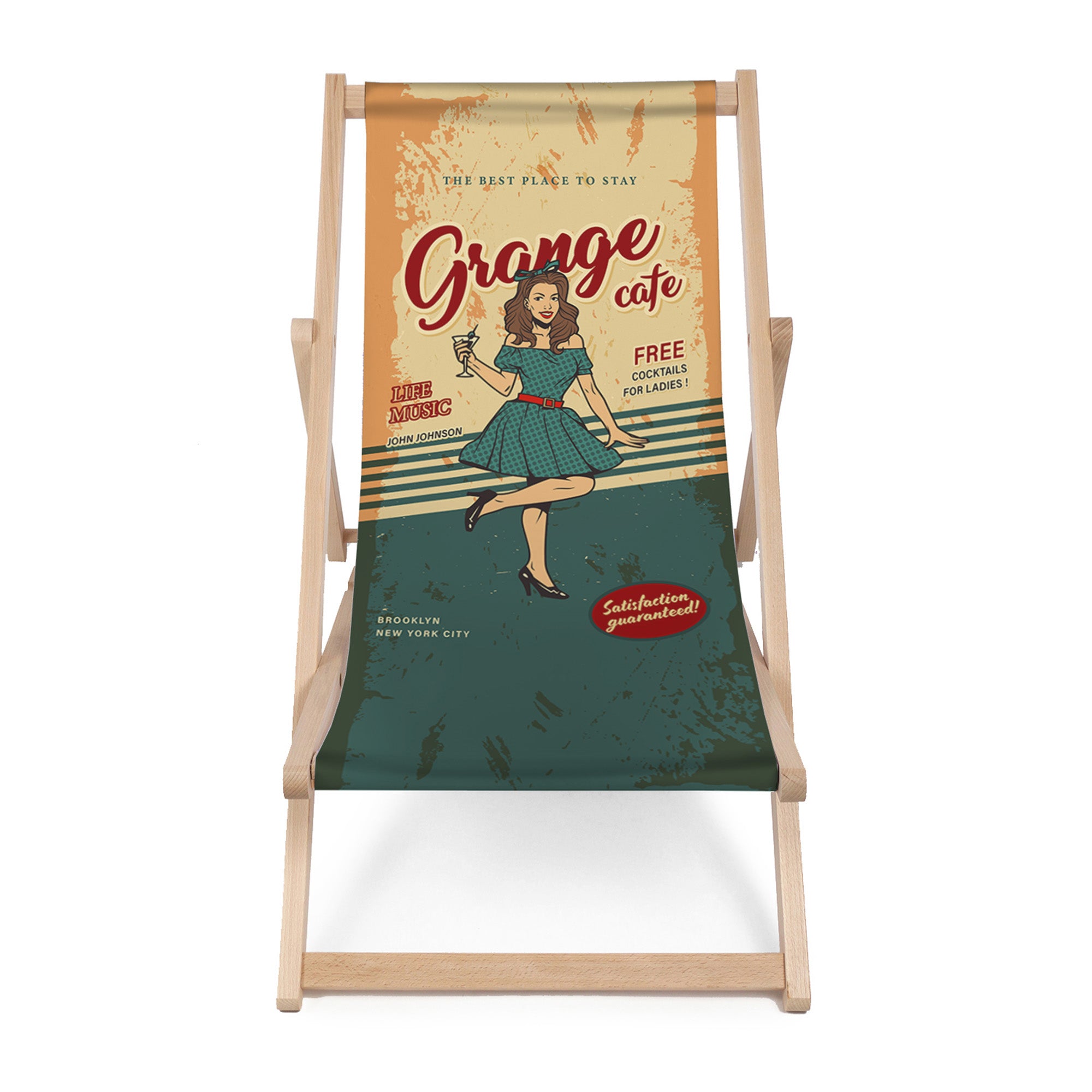 Leżak drewniany Garage Cafe