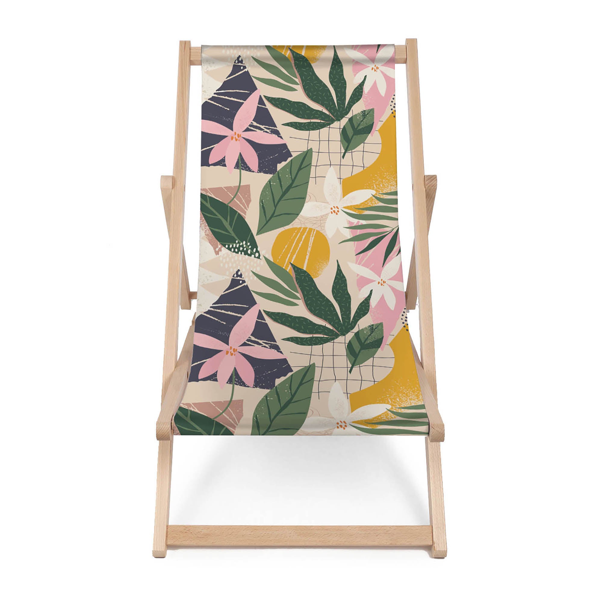 Leżak drewniany Collage Floral-M