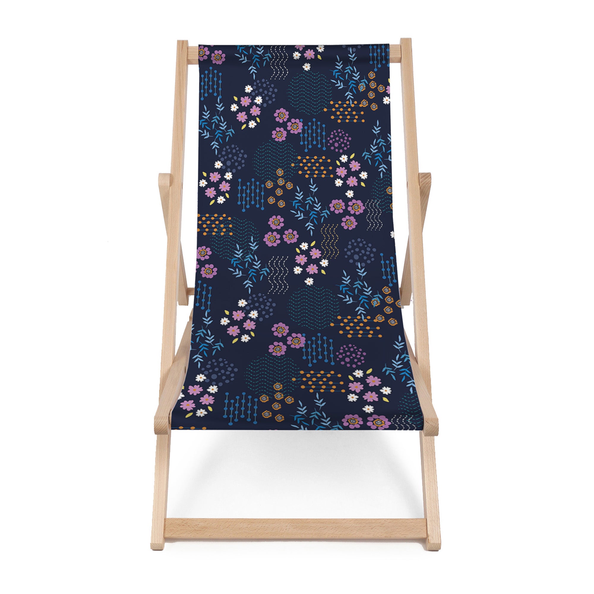 Wooden Deck Chair Geometric Flower-M