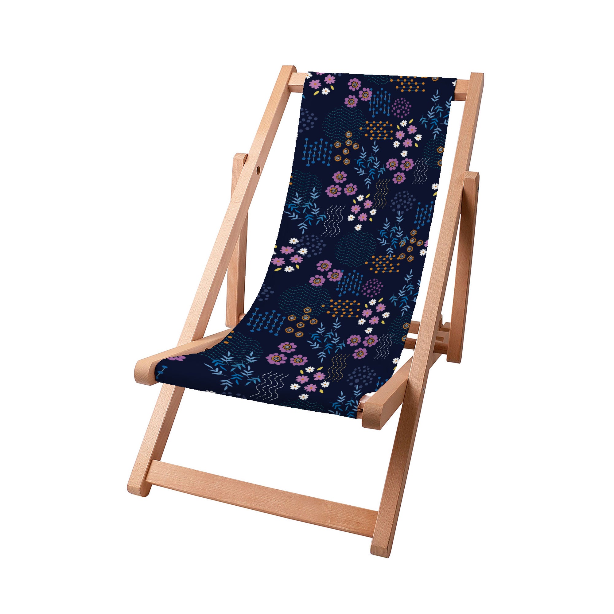 Wooden Deck Chair Geometric Flower-S