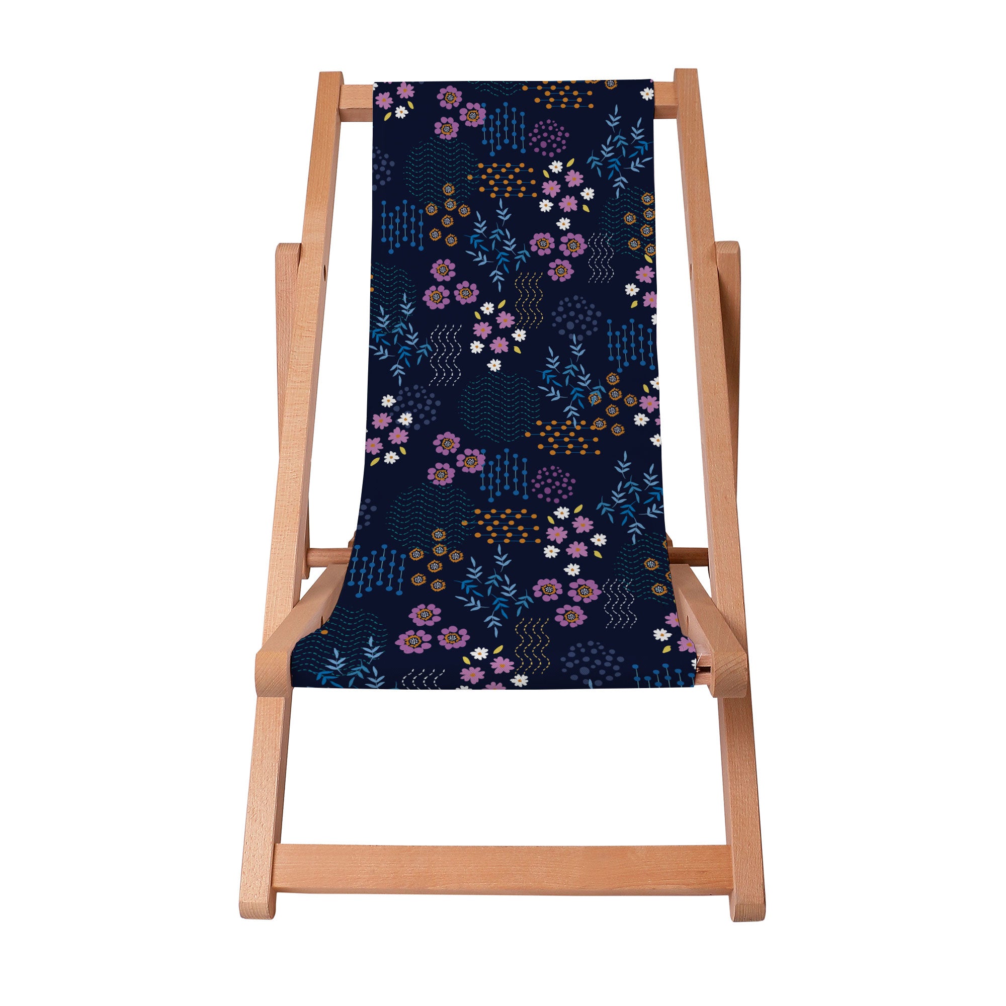 Wooden Deck Chair Geometric Flower-S