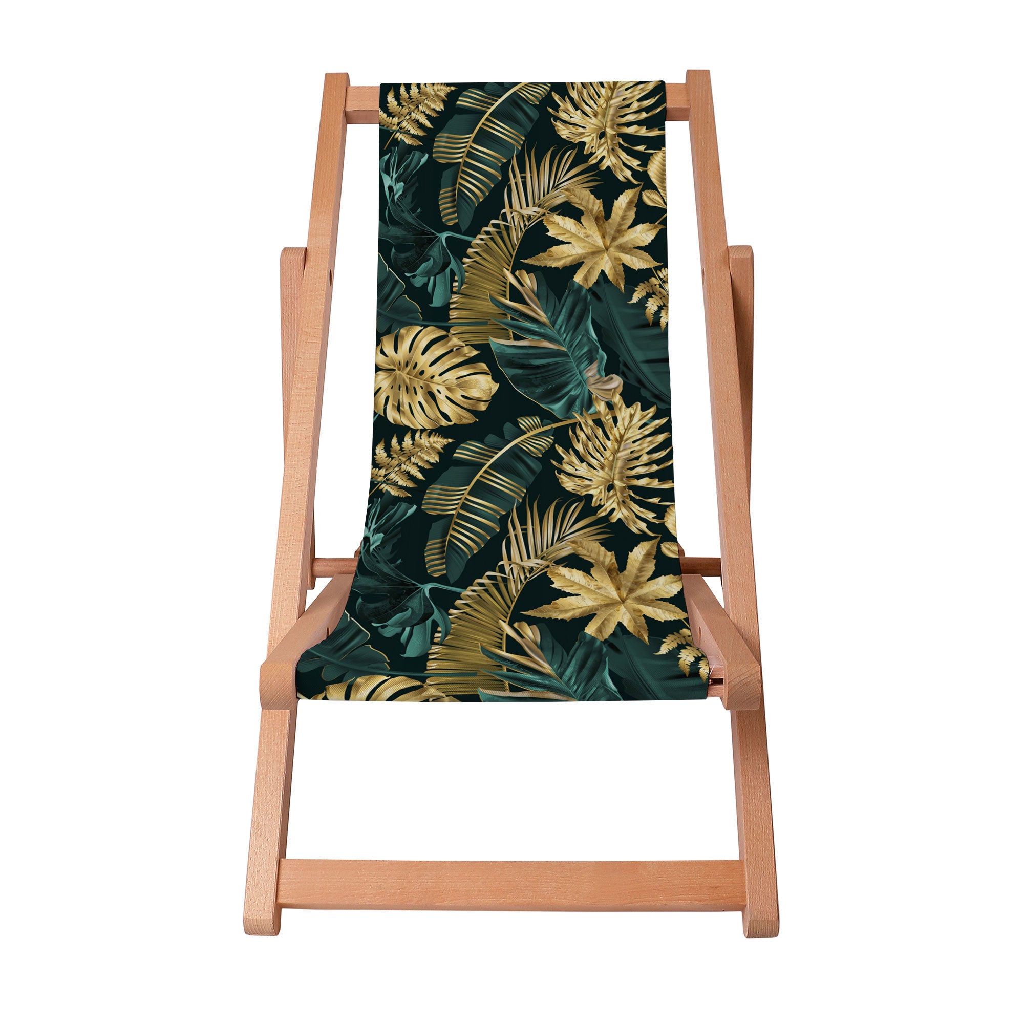 Leżak drewniany Monstera Gold Green