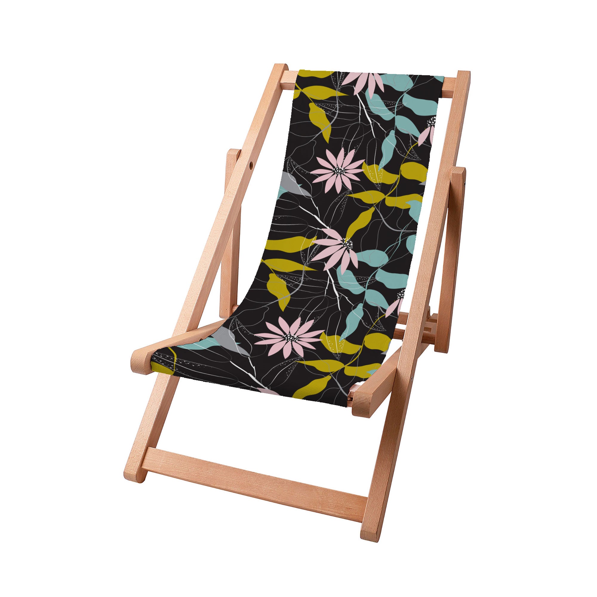 Wooden Deck Chair Abstract Garden Sketch