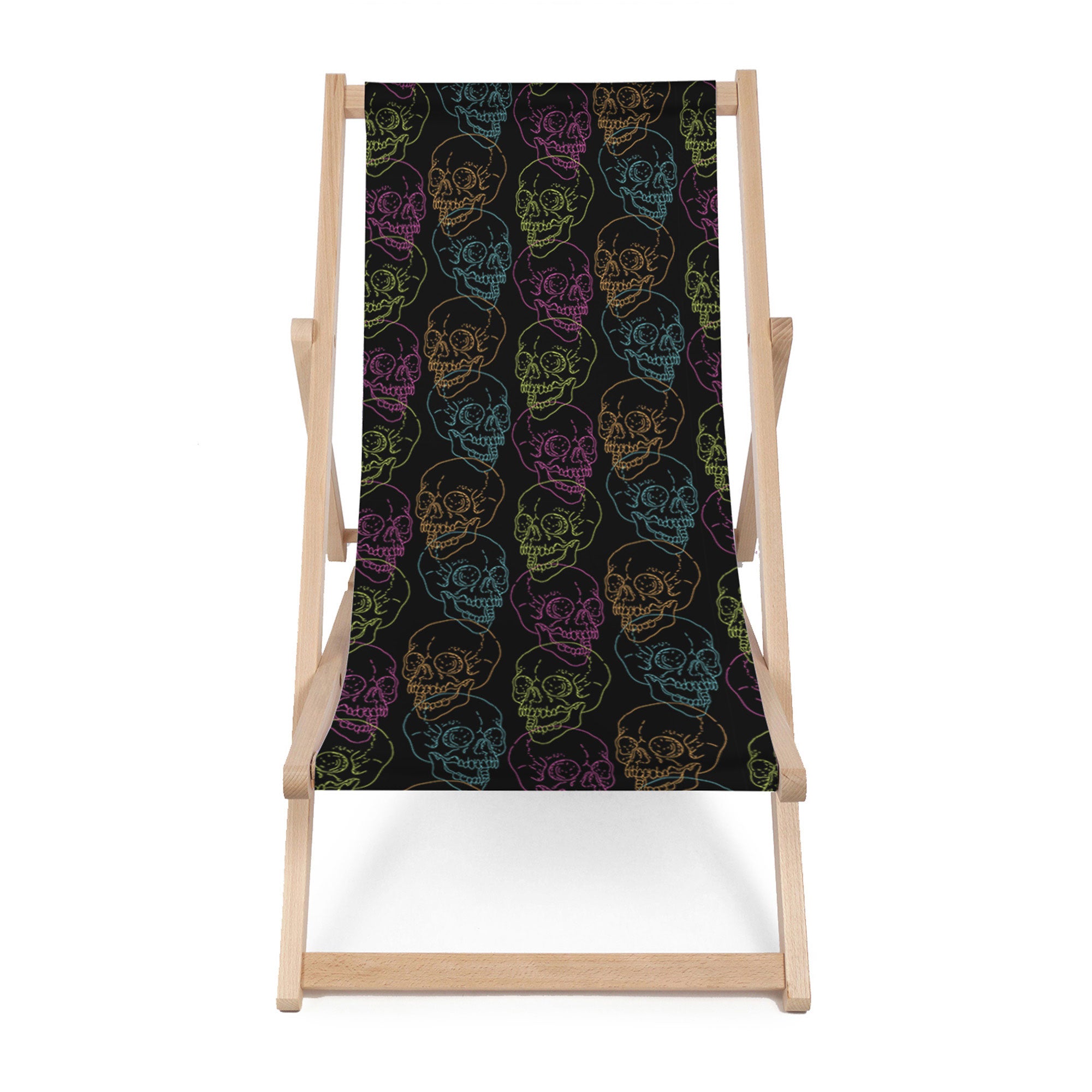 Leżak drewniany Black Skull-M