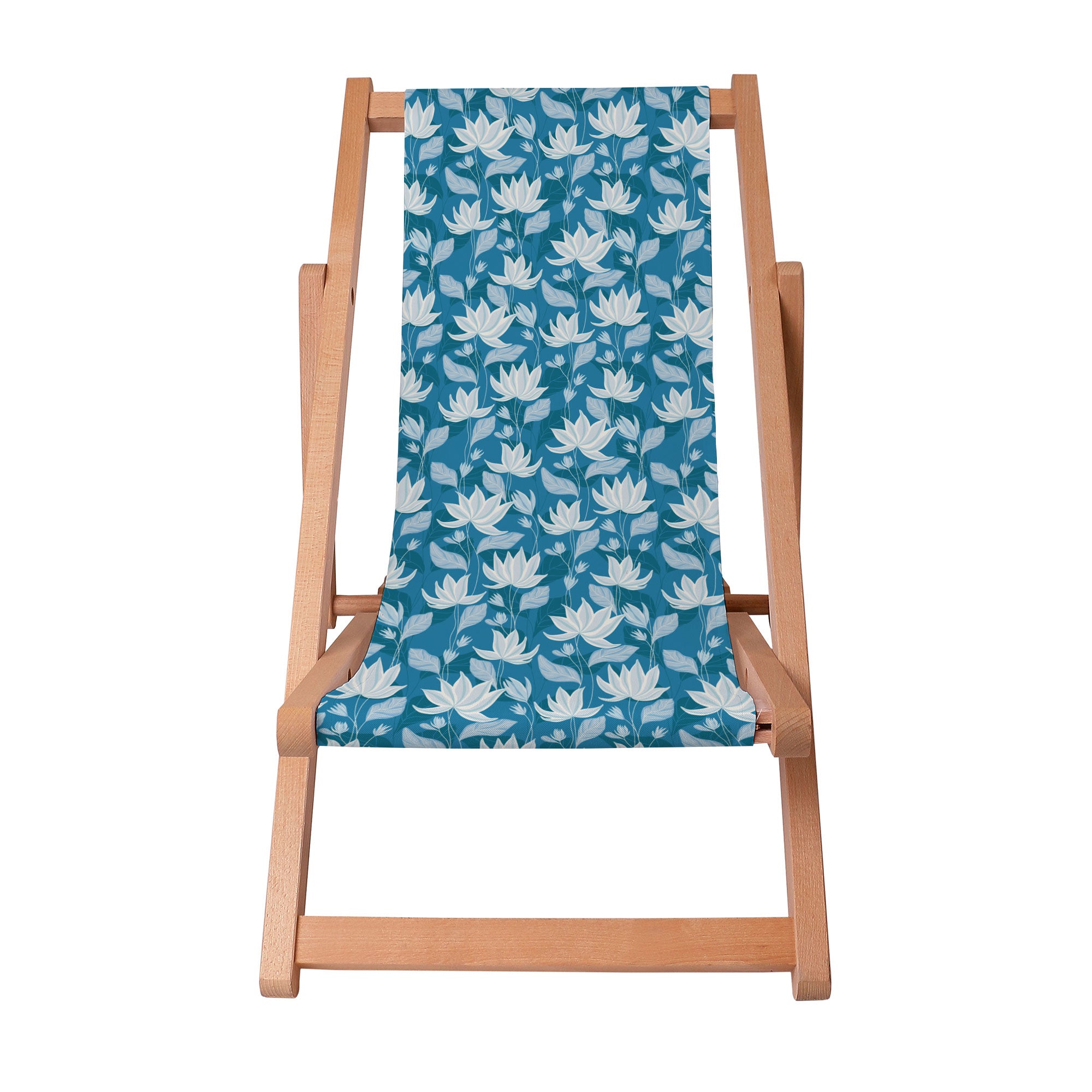 Leżak drewniany Blue Water Lily-S