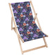 Wooden Deck Chair Botanical Pattern-M