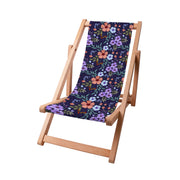 Wooden Deck Chair Botanical Pattern