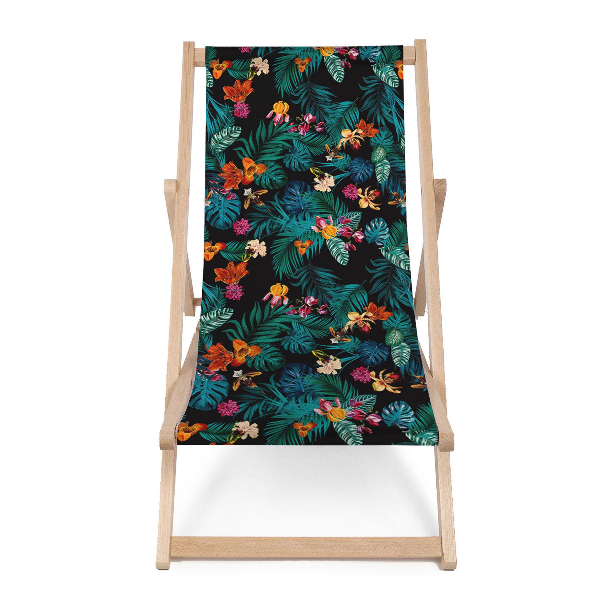 Leżak drewniany Dark Botanic Red-M