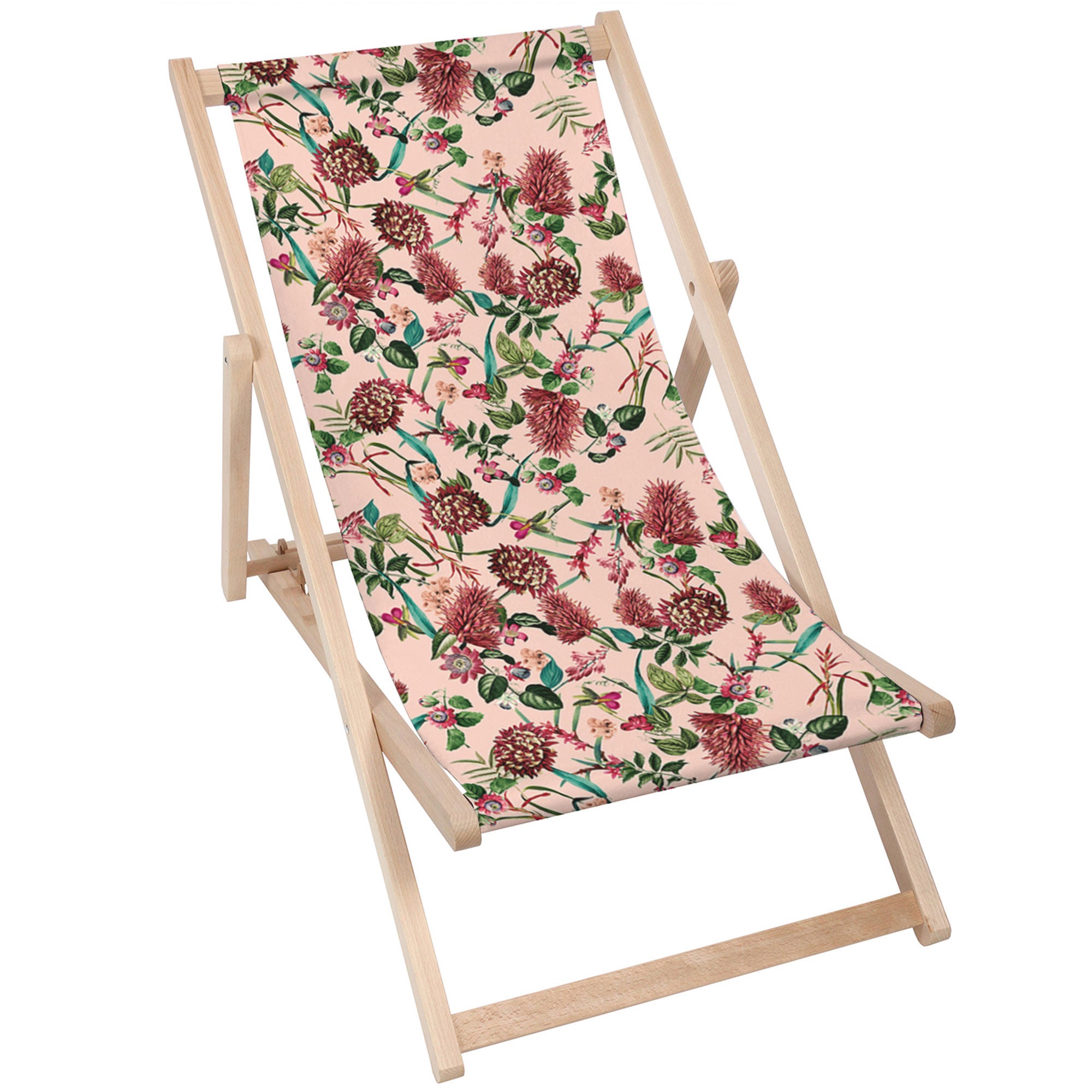 Leżak drewniany Dark Jungle Pink-M