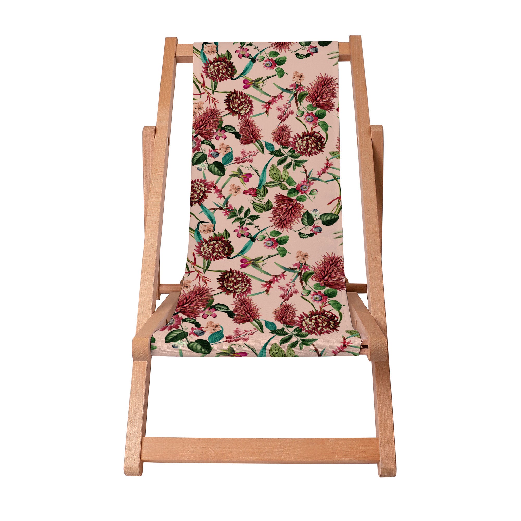 Leżak drewniany Dark Jungle Pink