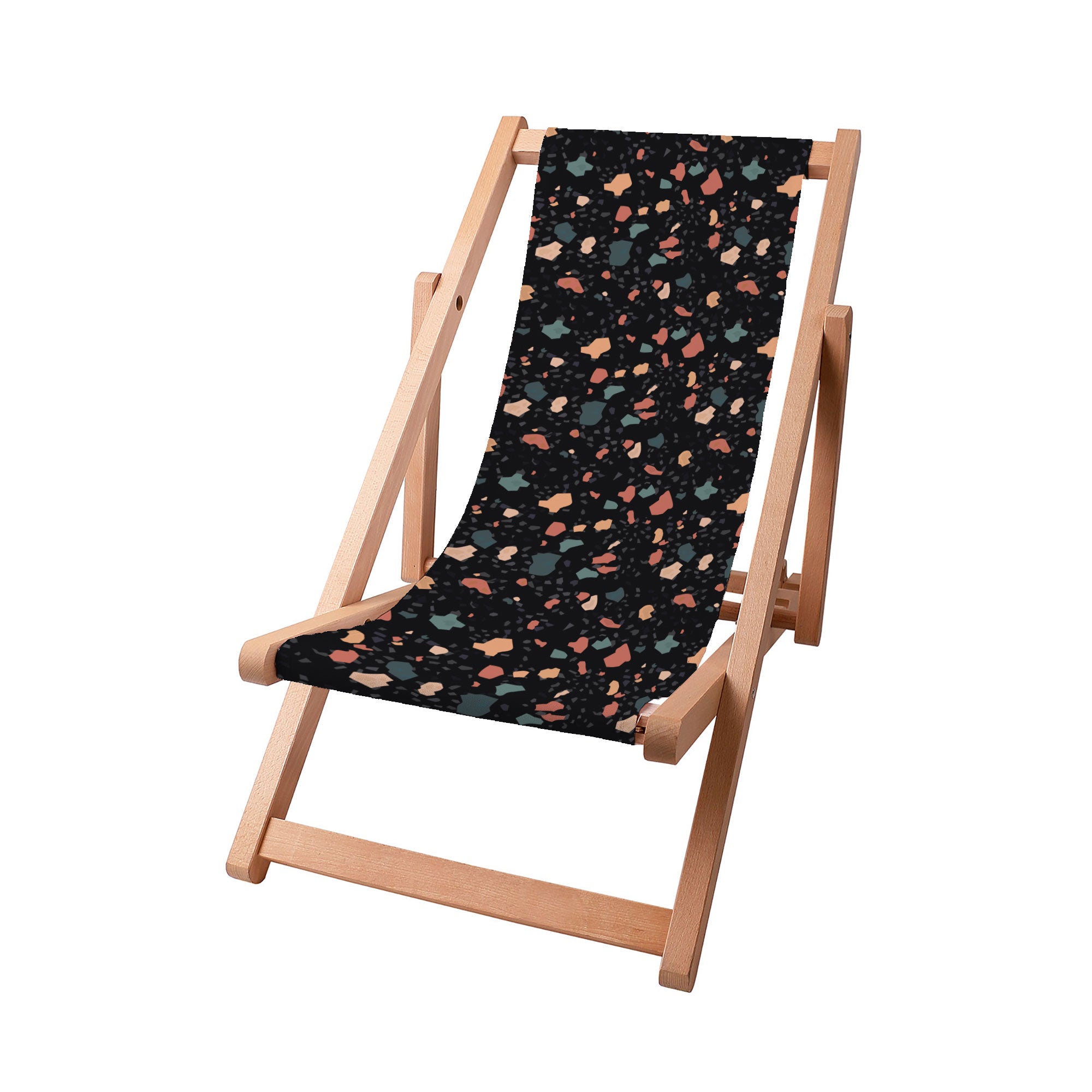 Leżak drewniany Dark Terrazzo-S