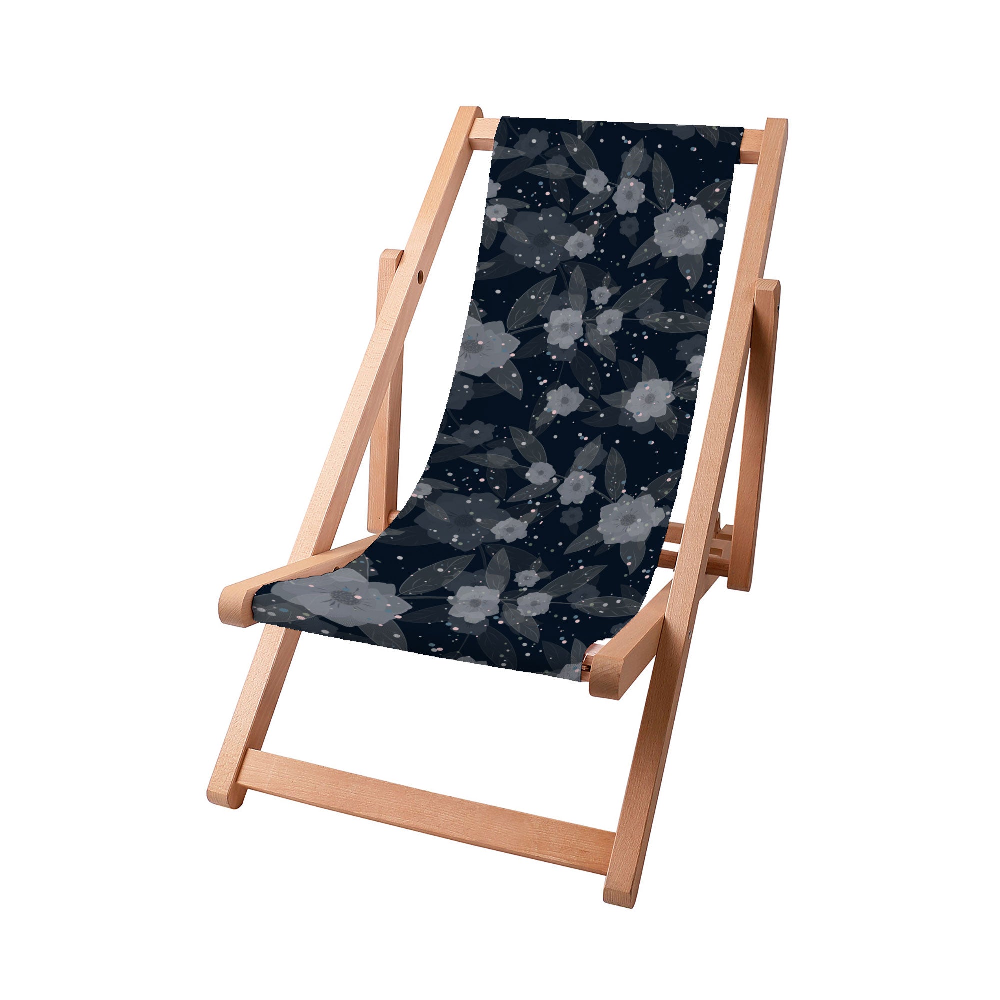 Wooden Deck Chair Fantasy Flowers-S
