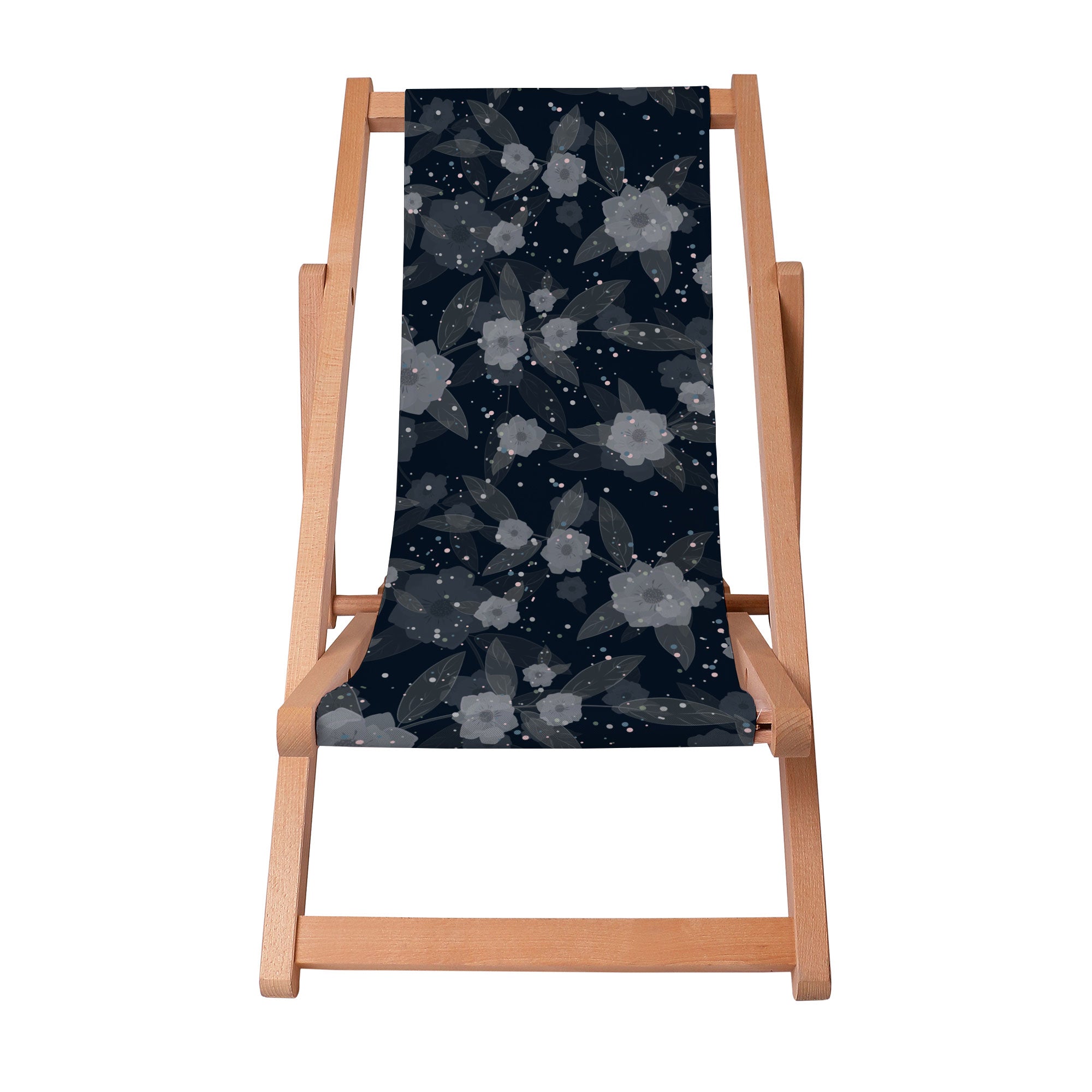 Wooden Deck Chair Fantasy Flowers-S