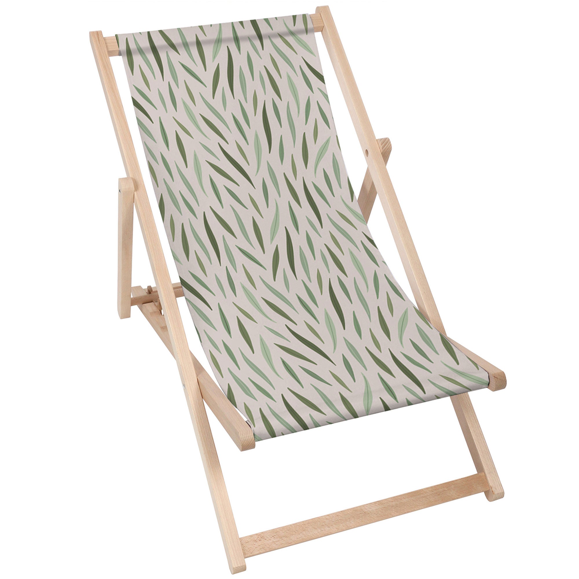 Leżak drewniany Green Leaves Pattern-M