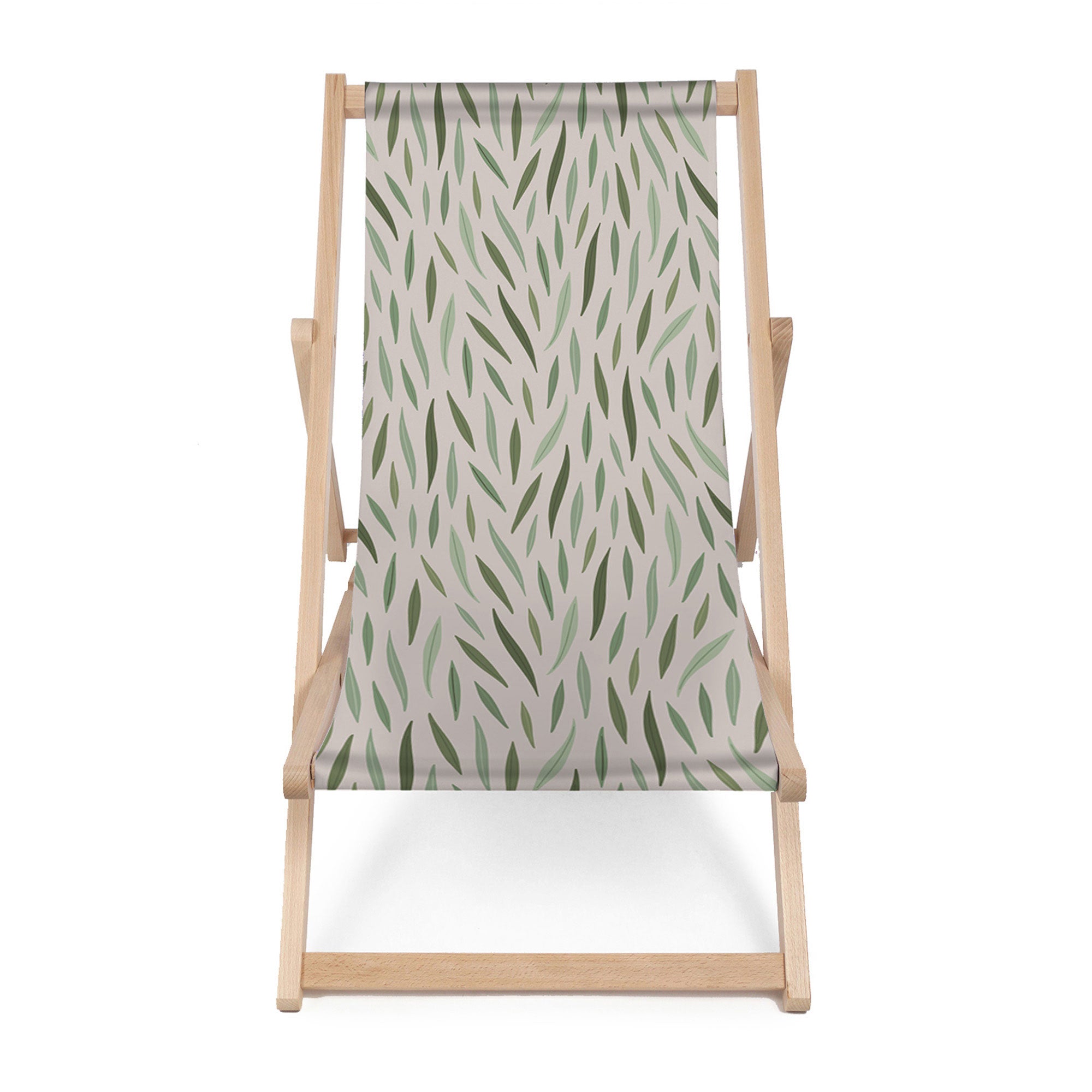 Leżak drewniany Green Leaves Pattern-M