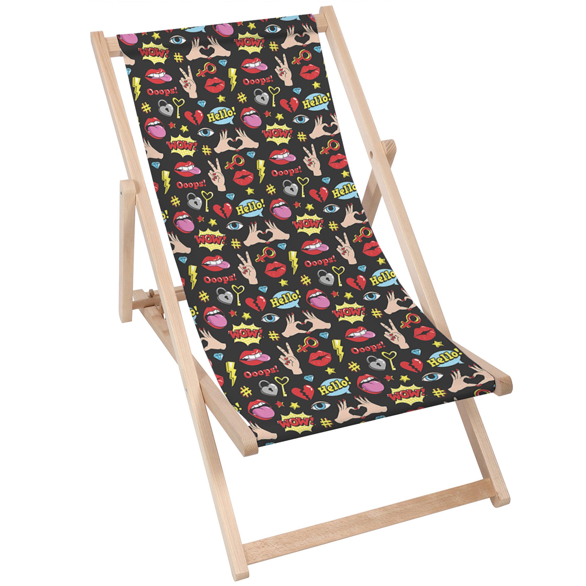 Wooden Deck Chair Hello Heart-M