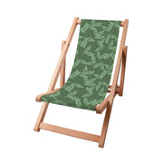 Wooden Deck Chair Herbal Leaves Pattern-S
