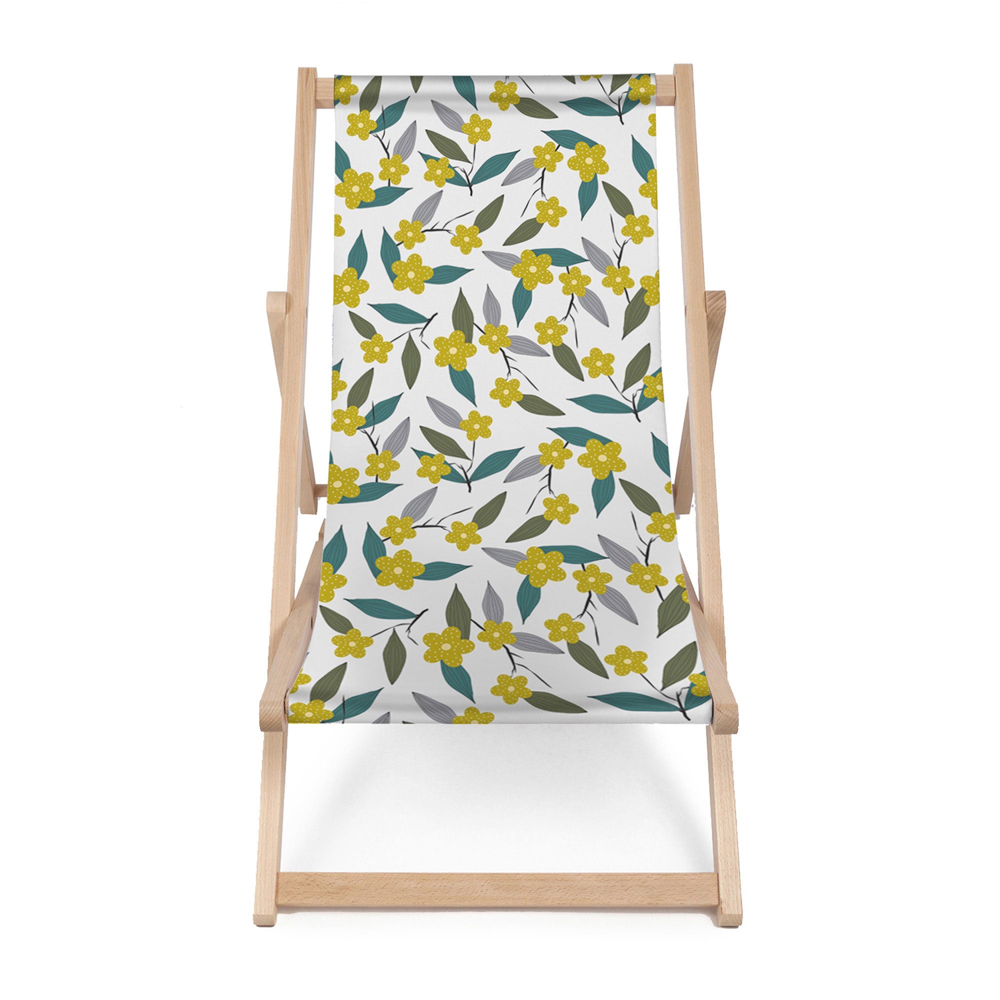 Leżak drewniany Lemon Flowers-M