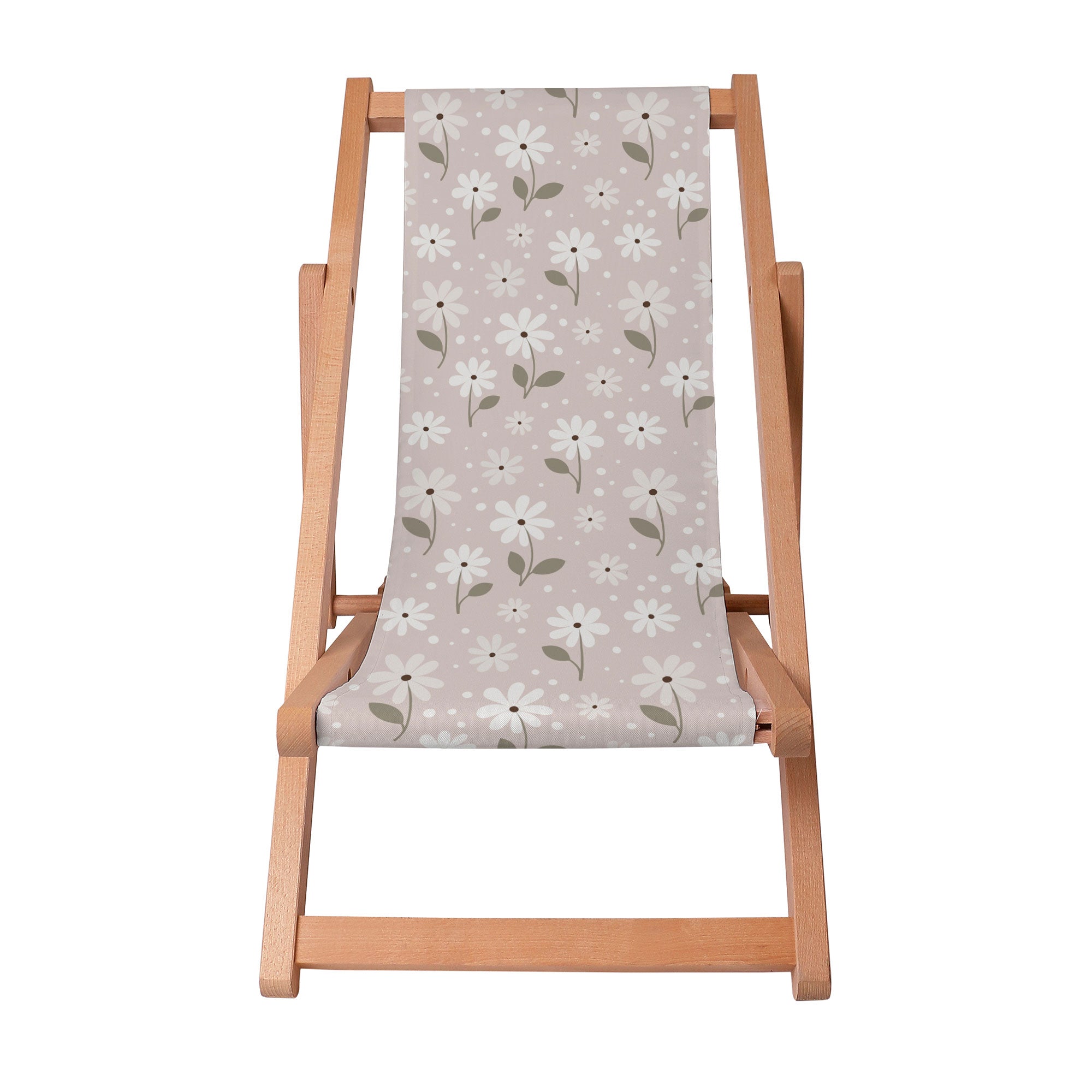 Holzliegestuhl Helle Blumen-S