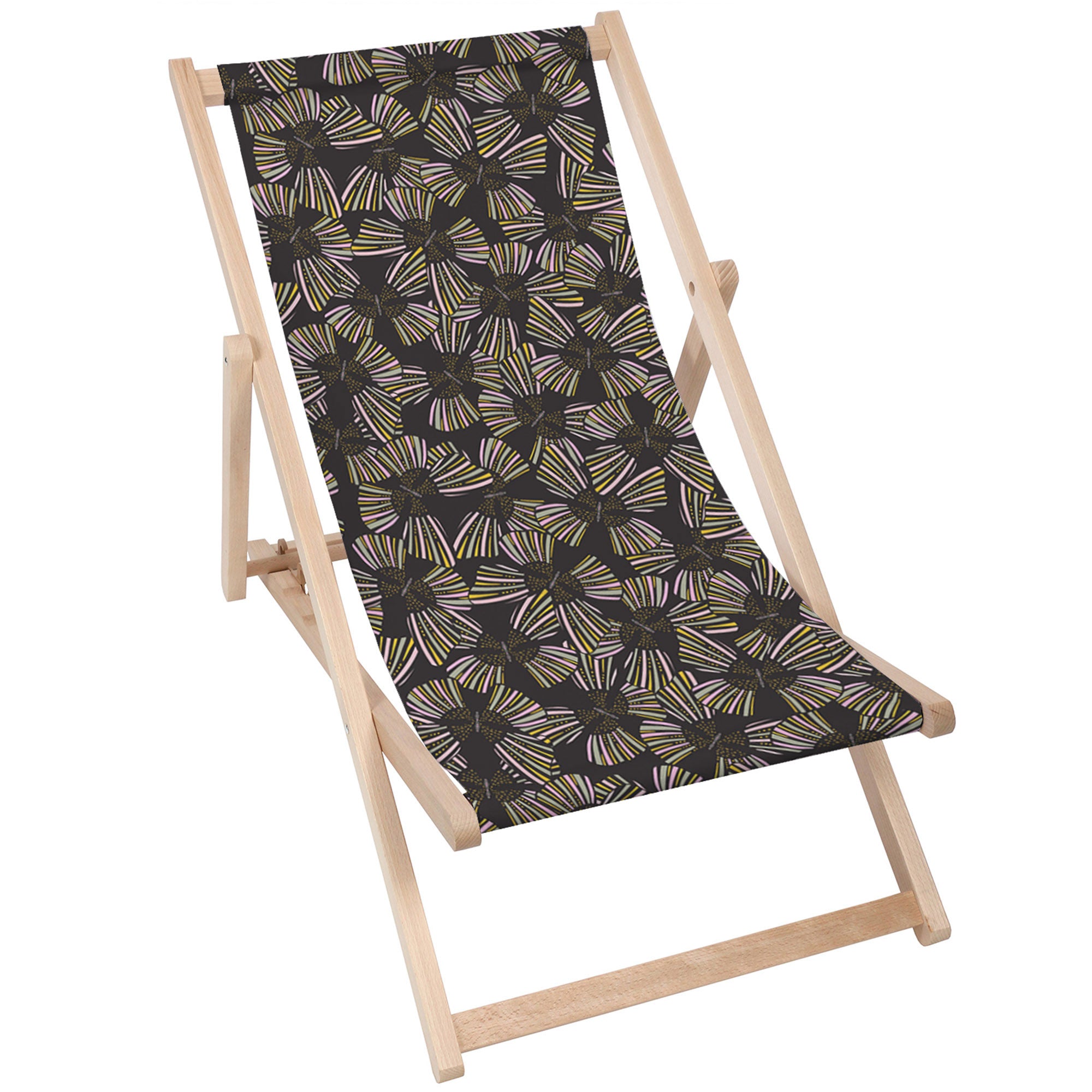Wooden Deck Chair Modern Abstract Pattern-M
