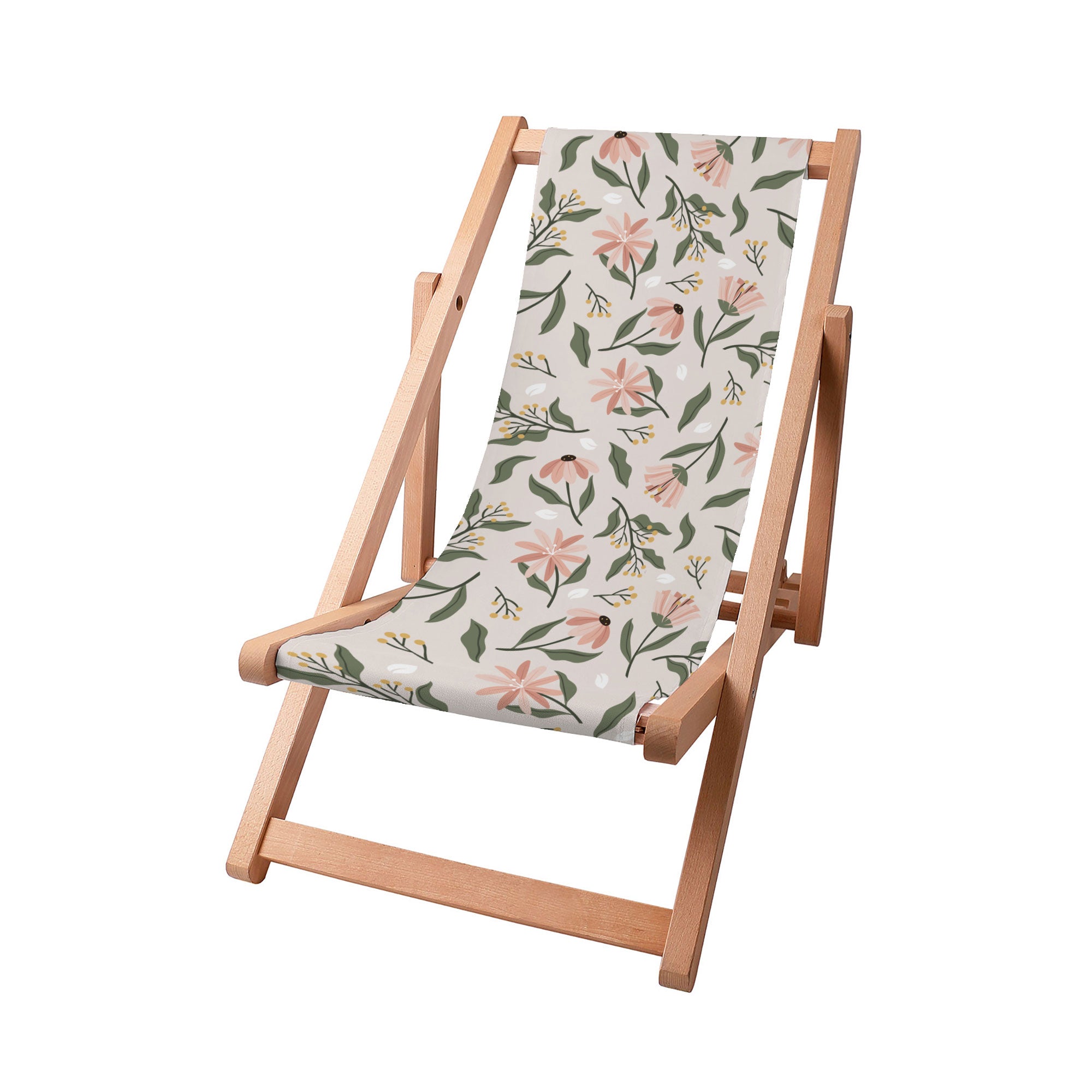 Leżak drewniany Peach Tones Flowers-S