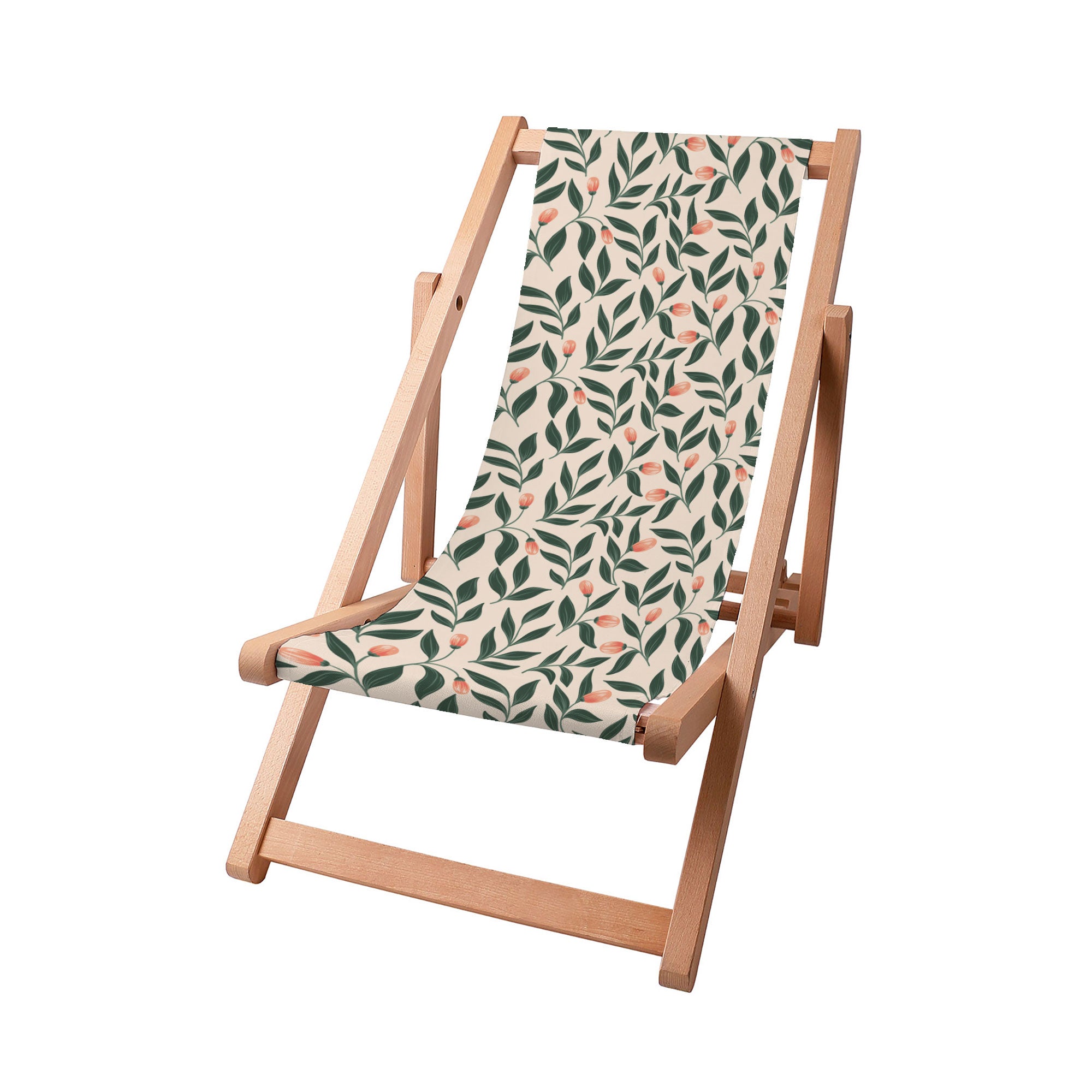 Leżak drewniany Pink Berries Pattern-S