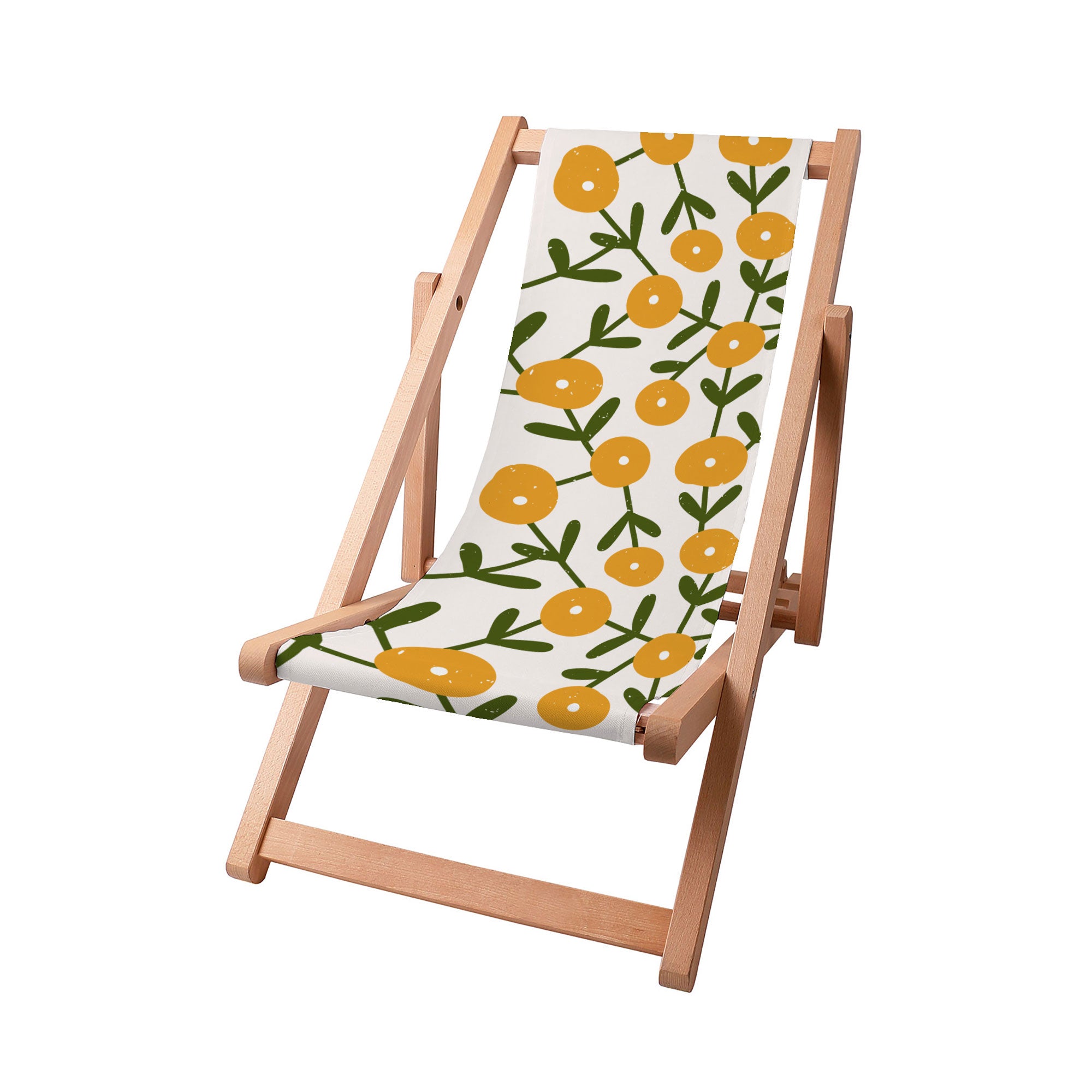 Leżak drewniany Scandinavian Green and Yellow