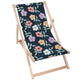 Leżak drewniany Simple Flowers on Navy-M