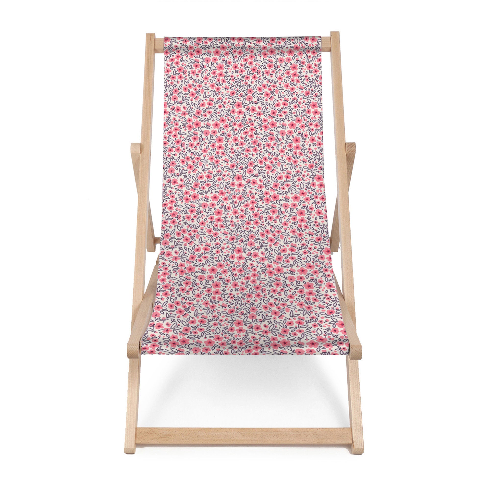 Leżak drewniany Small Pink Flowers-M