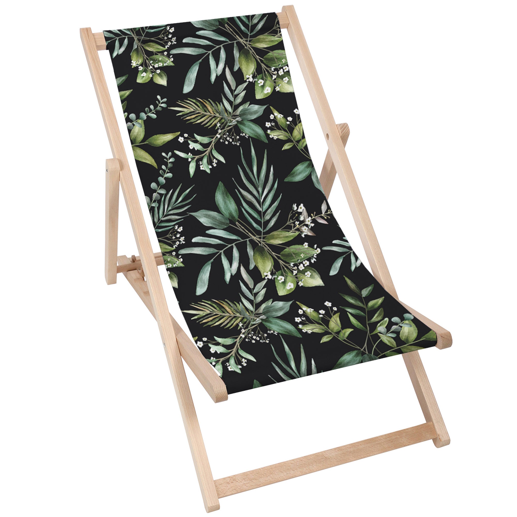 Leżak drewniany Watercolor Elegant Floral-M