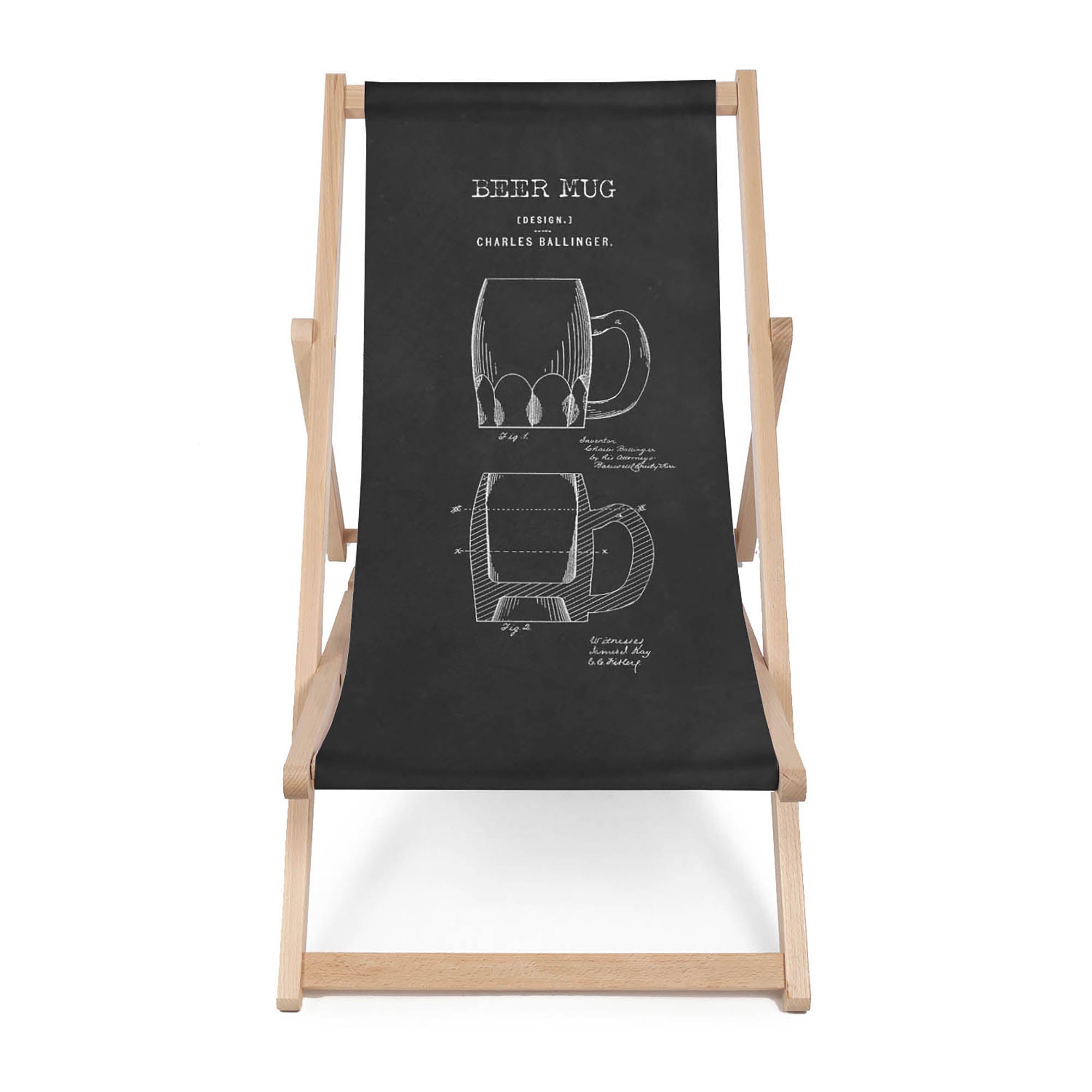 Leżak drewniany Beer Mug Black