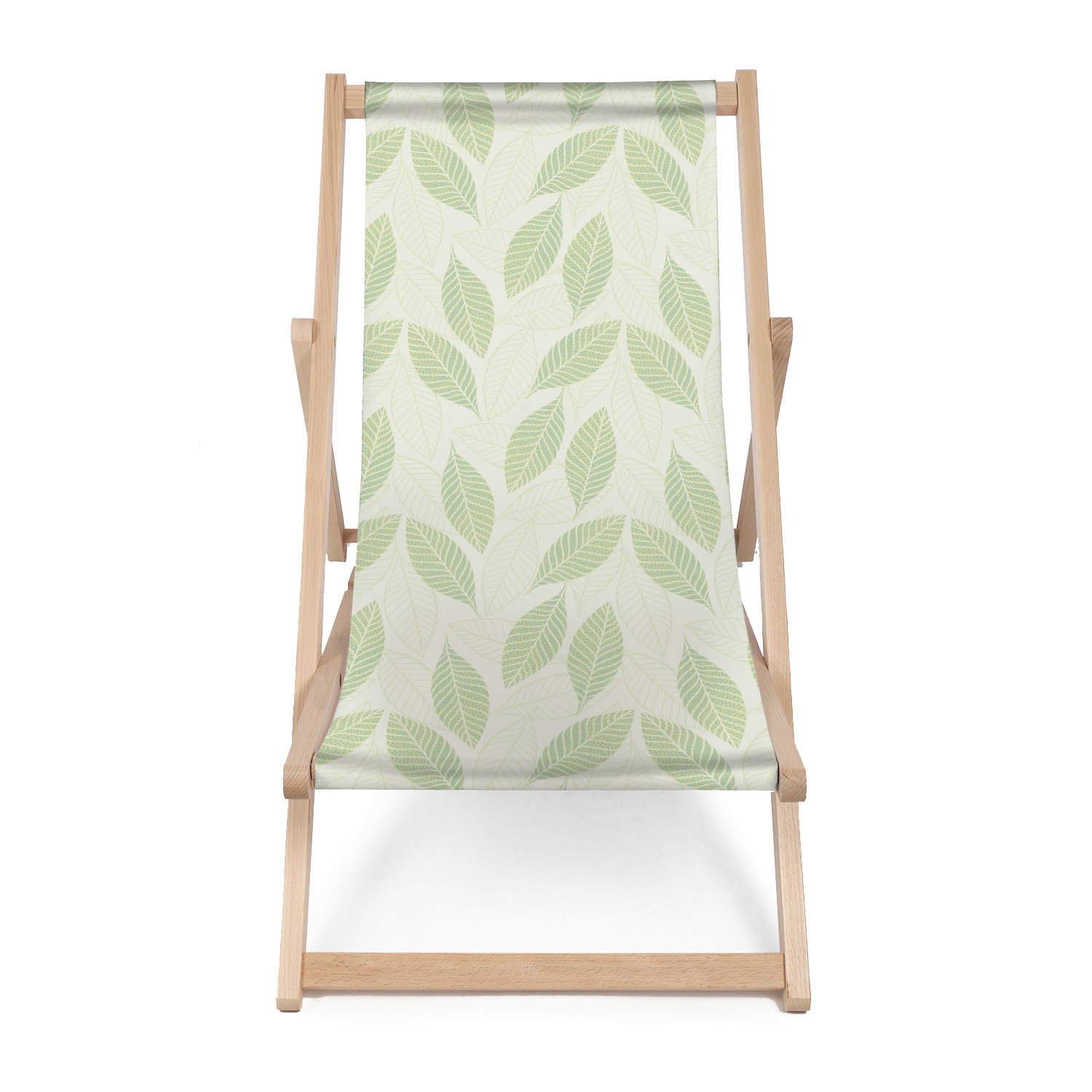 Leżak drewniany Light Green Leaves-M