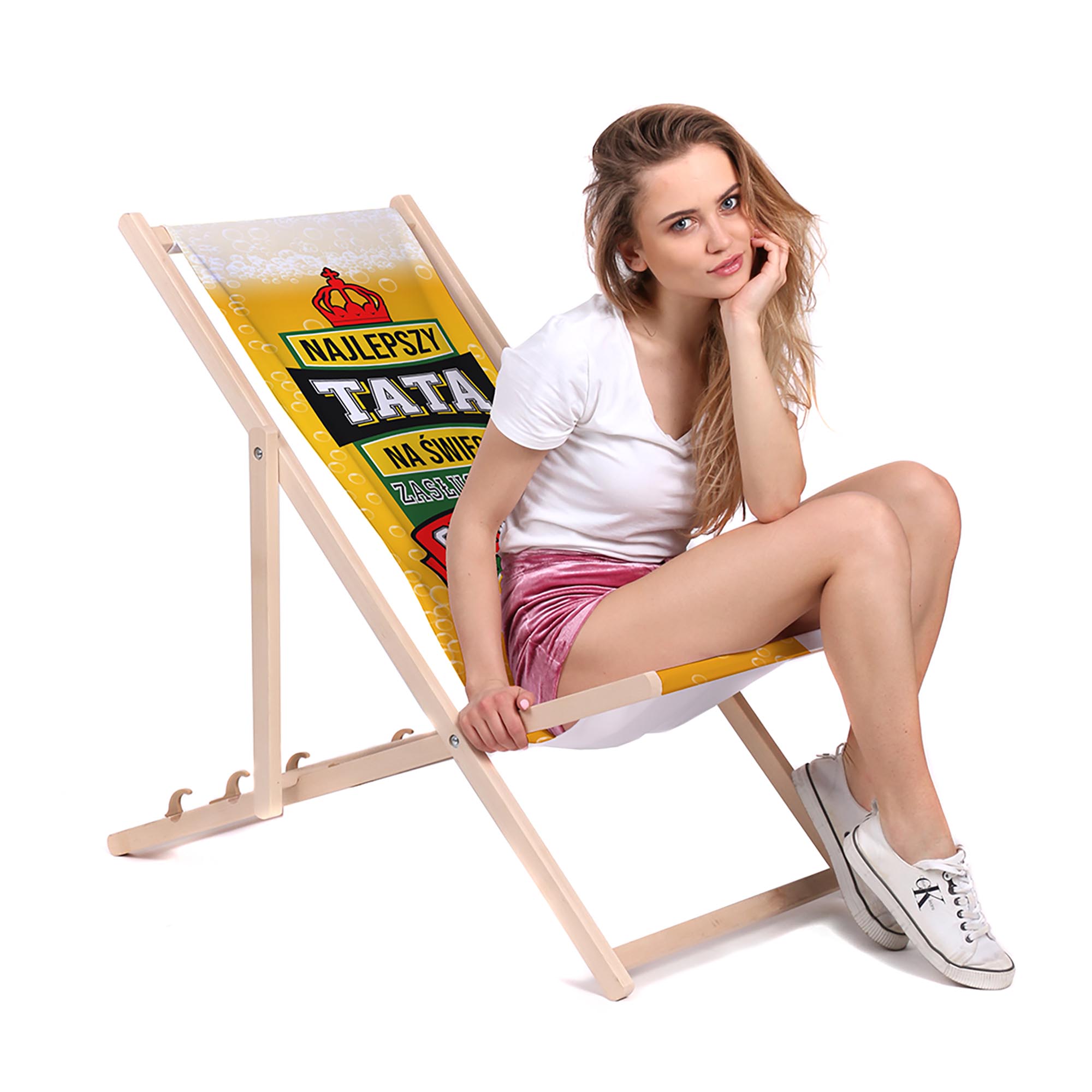 Leżak drewniany Najlepszy Tata